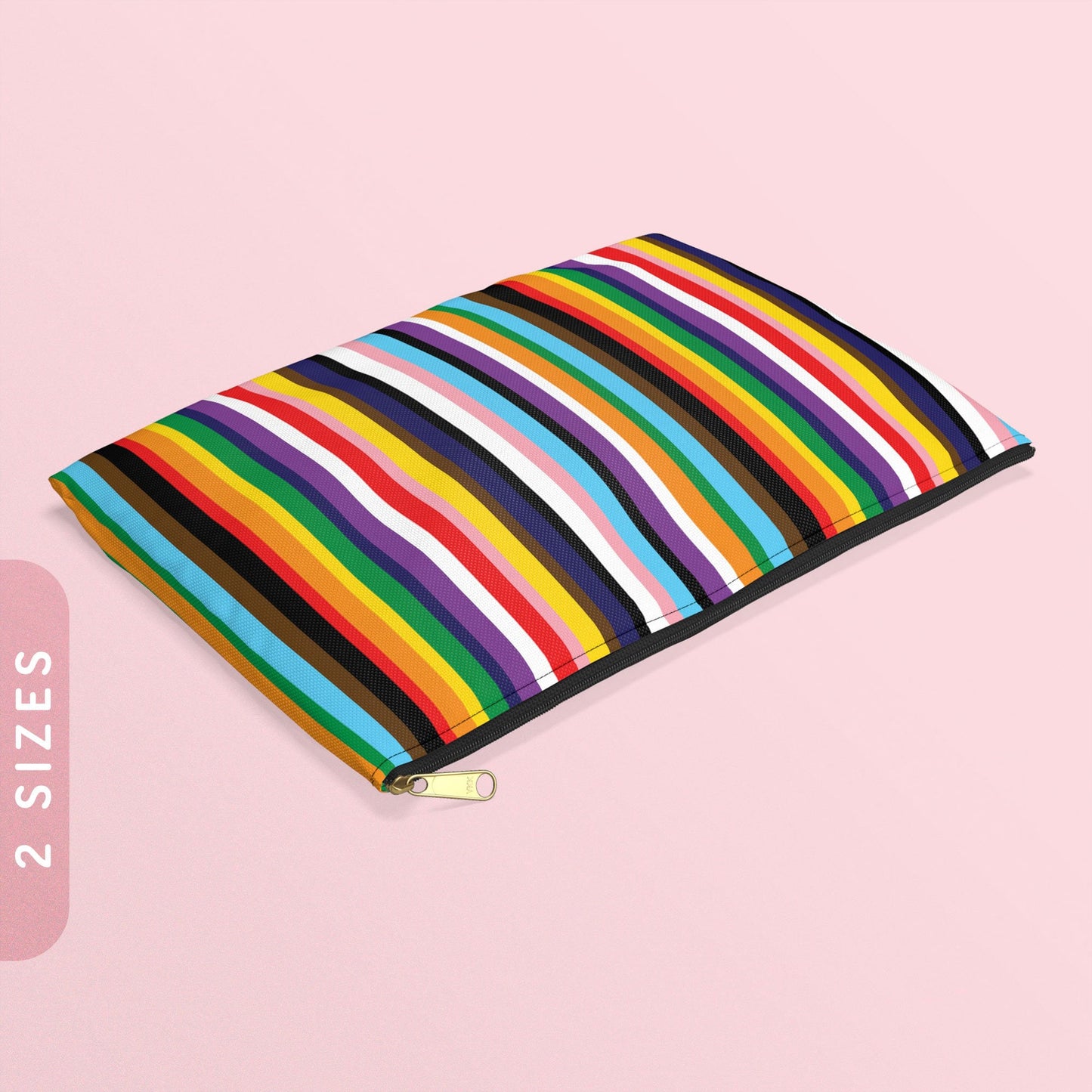 Progress Pride Flag Stripes Accessory Pouch LGBTQ Pride Zip Pouch Progressive Flag Zippy Purse Gay Lesbian Bi Pride Coin Zipper Wallet Graphic Tee – Aesthetic Look · Trending Graphic Apparel