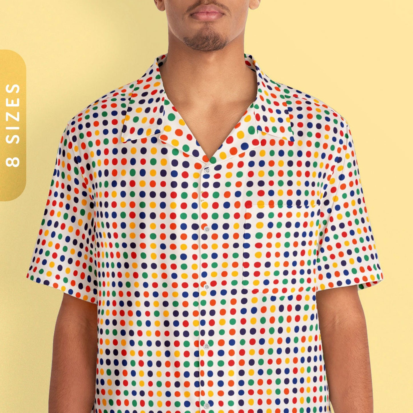 Rainbow Polka Dots Men39s Hawaiian Shirt All Over Print Shirt Dotted Shirt With Chest Pocket Colorful Shirt For Men Dot Day Shirt Graphic Tee – Premium Graphic · Great Gift For Fans