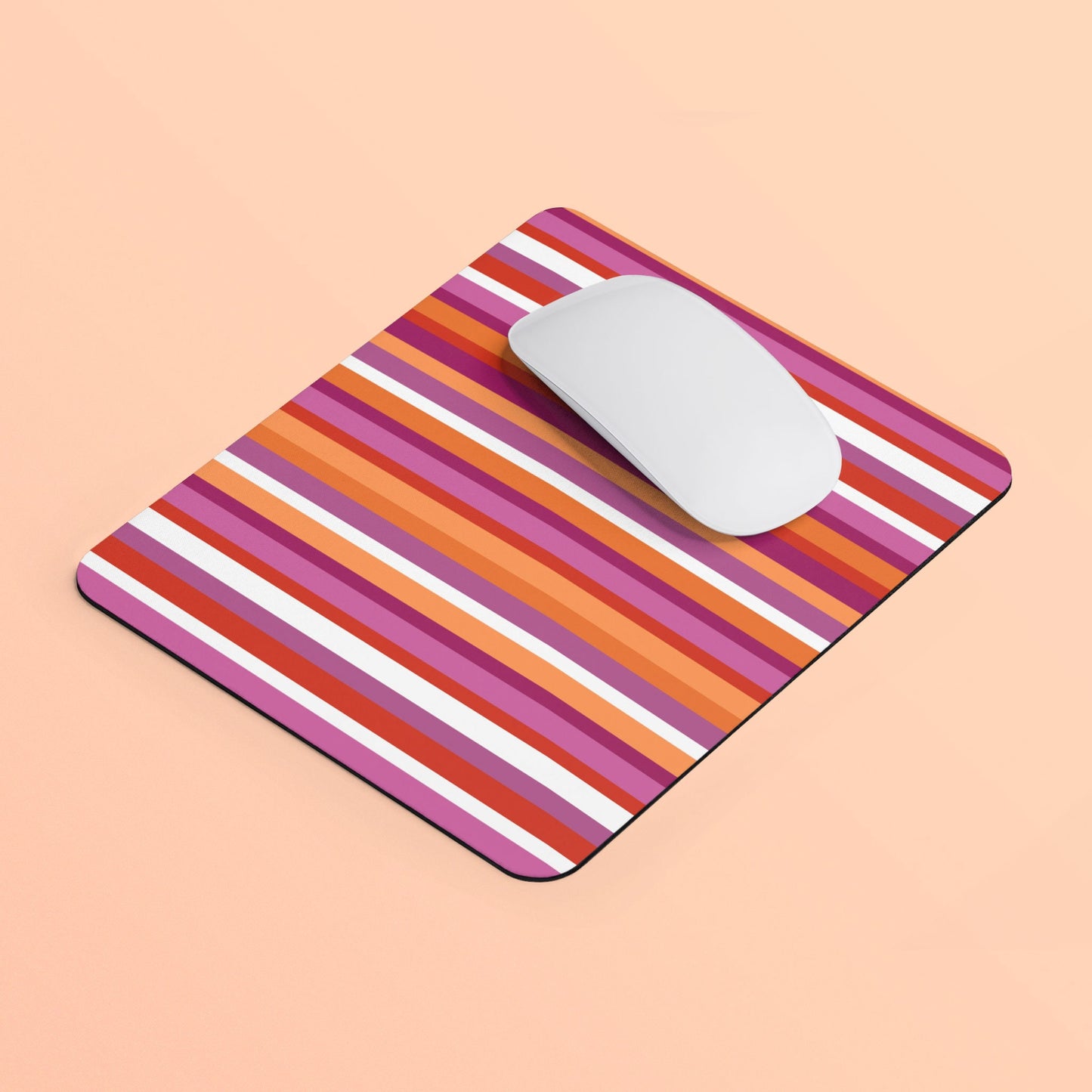 Lesbian Pride Flag Stripes Mouse Pad Rectangle Mouse Pad Lesbian Mouse Pad LGBTQ Mousepad Subtle Lesbian Mousepad Home Office Gift Graphic Tee – Warm & Stylish · Perfect For Daily Wear