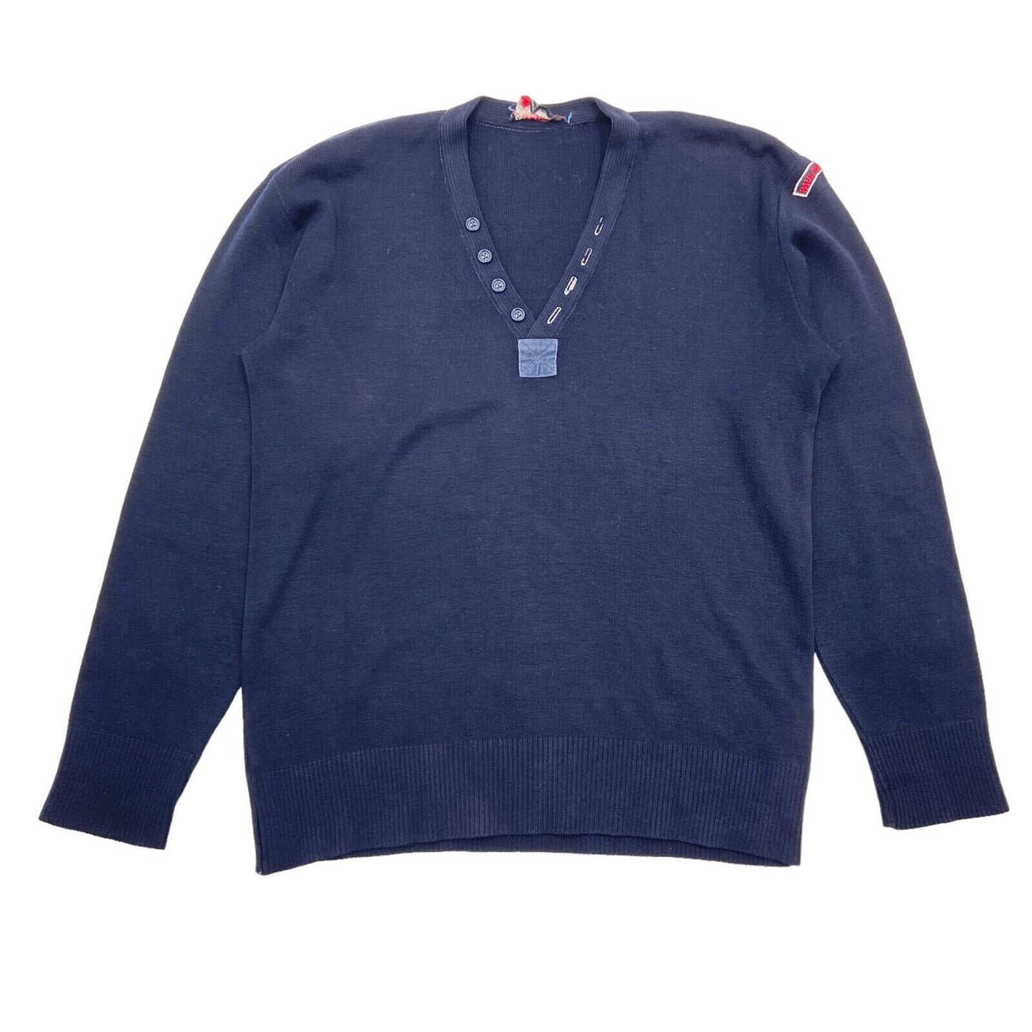 Paul Shark Navy Blue Wool Knit V Neck Jumper Vintage Luxury Designer Sweater Graphic Tee – Everyday Comfort · High-Quality Print