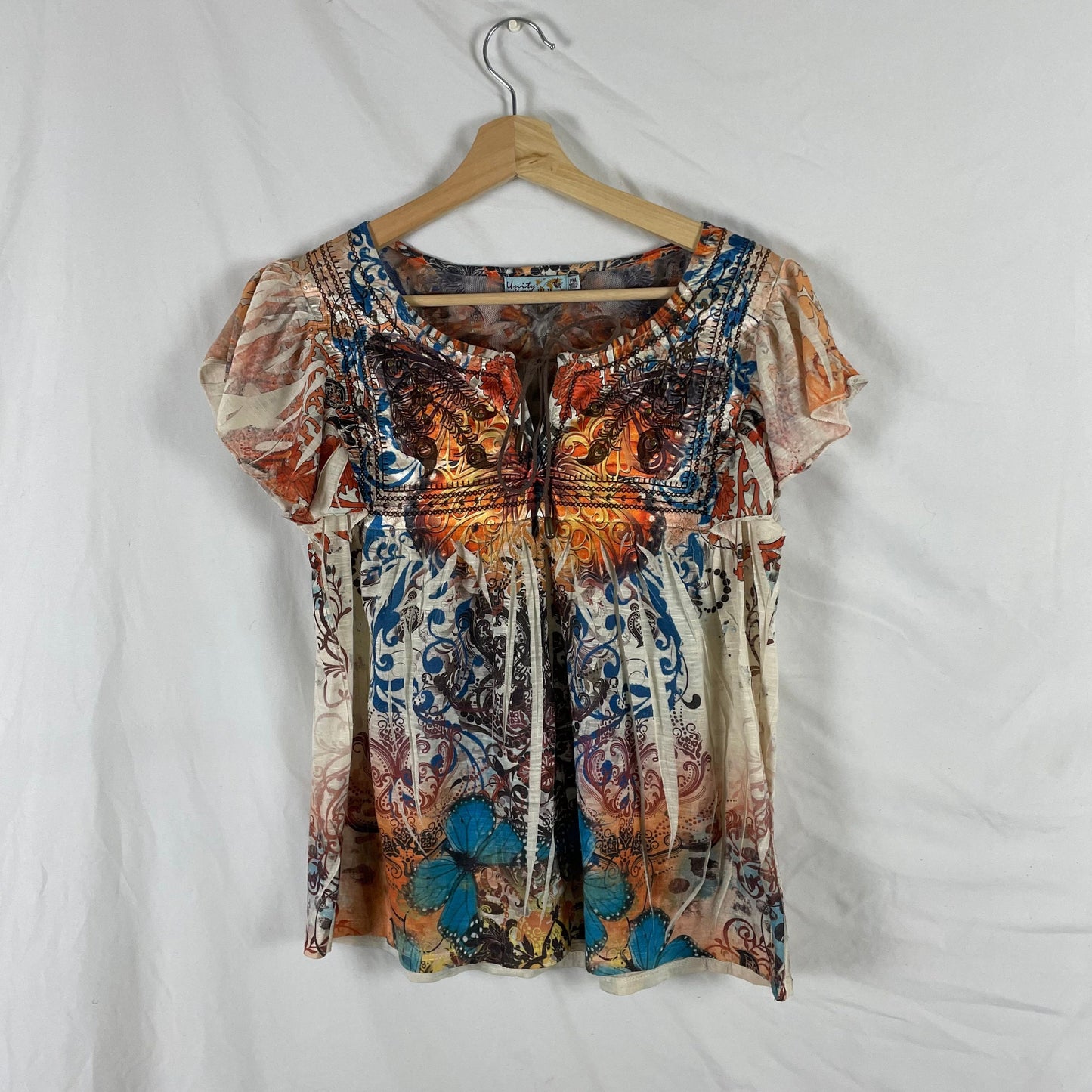 Y2K Fairy Grunge Butterfly Boho Graphic Babydoll Tee Size SM Graphic Tee – Premium Graphic · High-Quality Print