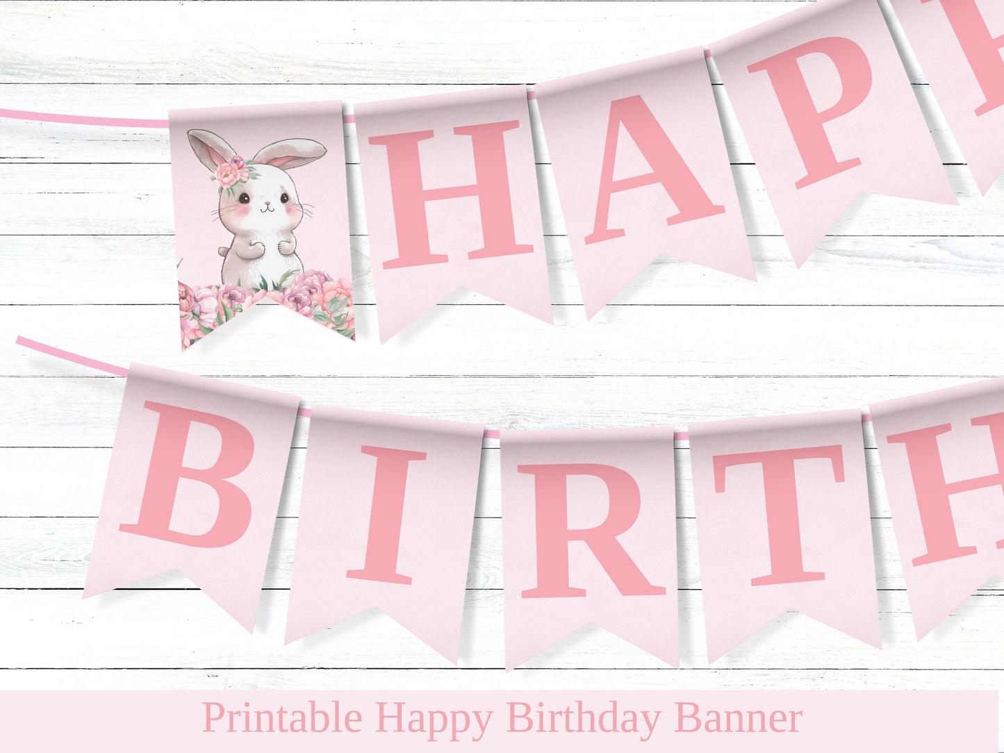 Bunny Birthday Banner Happy Birthday Banner Printable Birthday Bunting Girl 1st Birthday Girl Some Bunny Is One Bunny Party Decor BUNNY1 Graphic Tee – Cozy Vibes · Perfect For Daily Wear