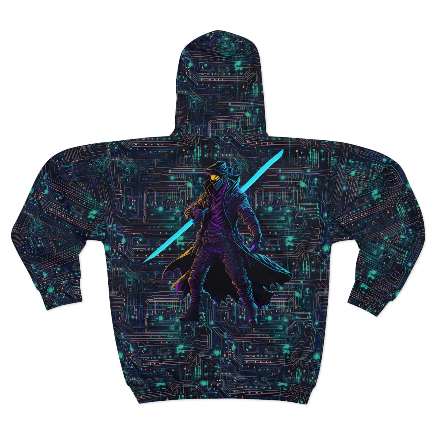 Cyberpunk Cool Neon Circuit Board All Over Print Unisex Zip Hoodie AOP Hoodie – Easygoing Wear · Great Gift For Fans