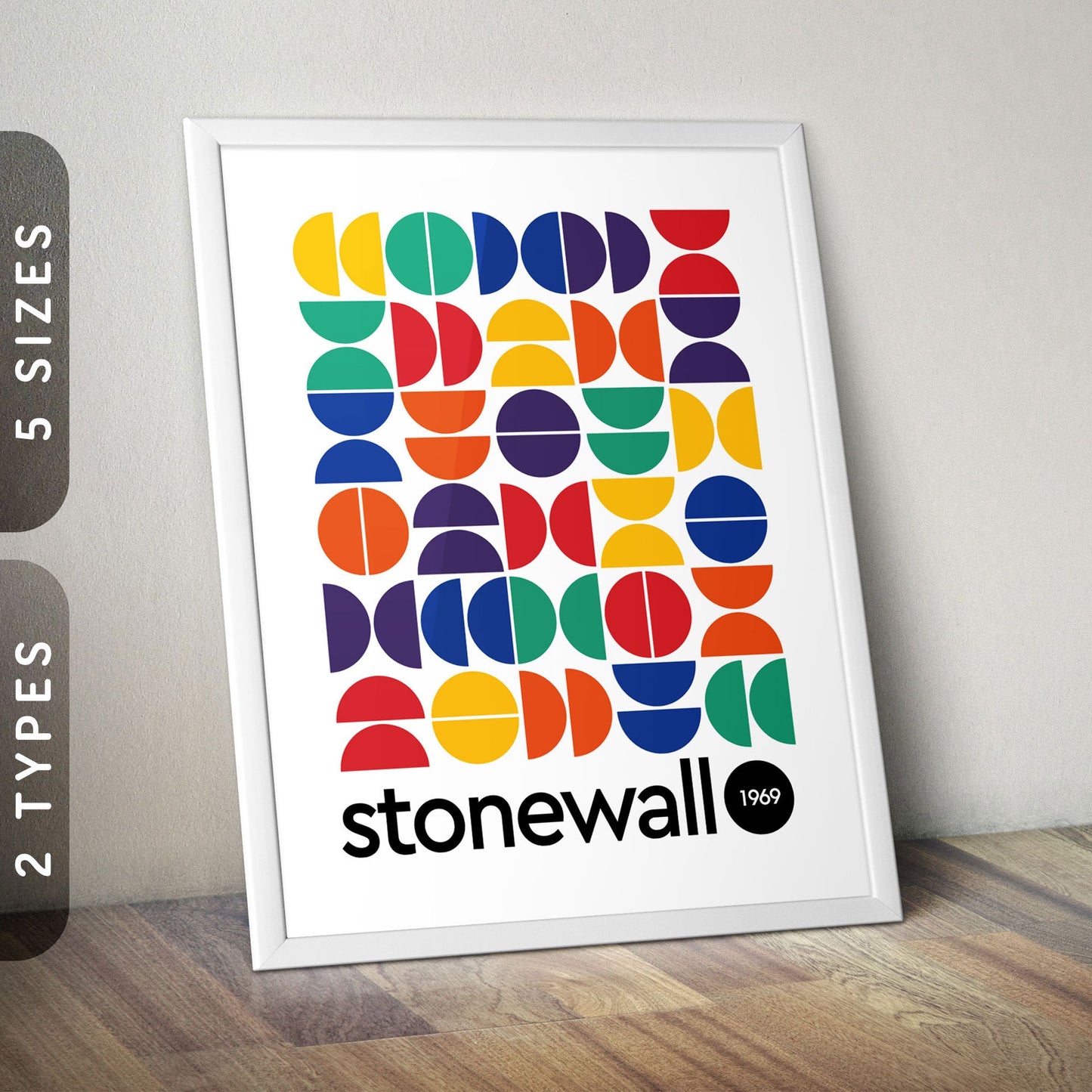 Stonewall 1969 Bauhaus Style Poster Rainbow Round Shapes LGBTQ Poster Stonewall Riot Print Bauhaus Art Deco Poster LGBT Wall Decor Graphic Tee – Feel-Good Design · Top Pick For Any Outfit