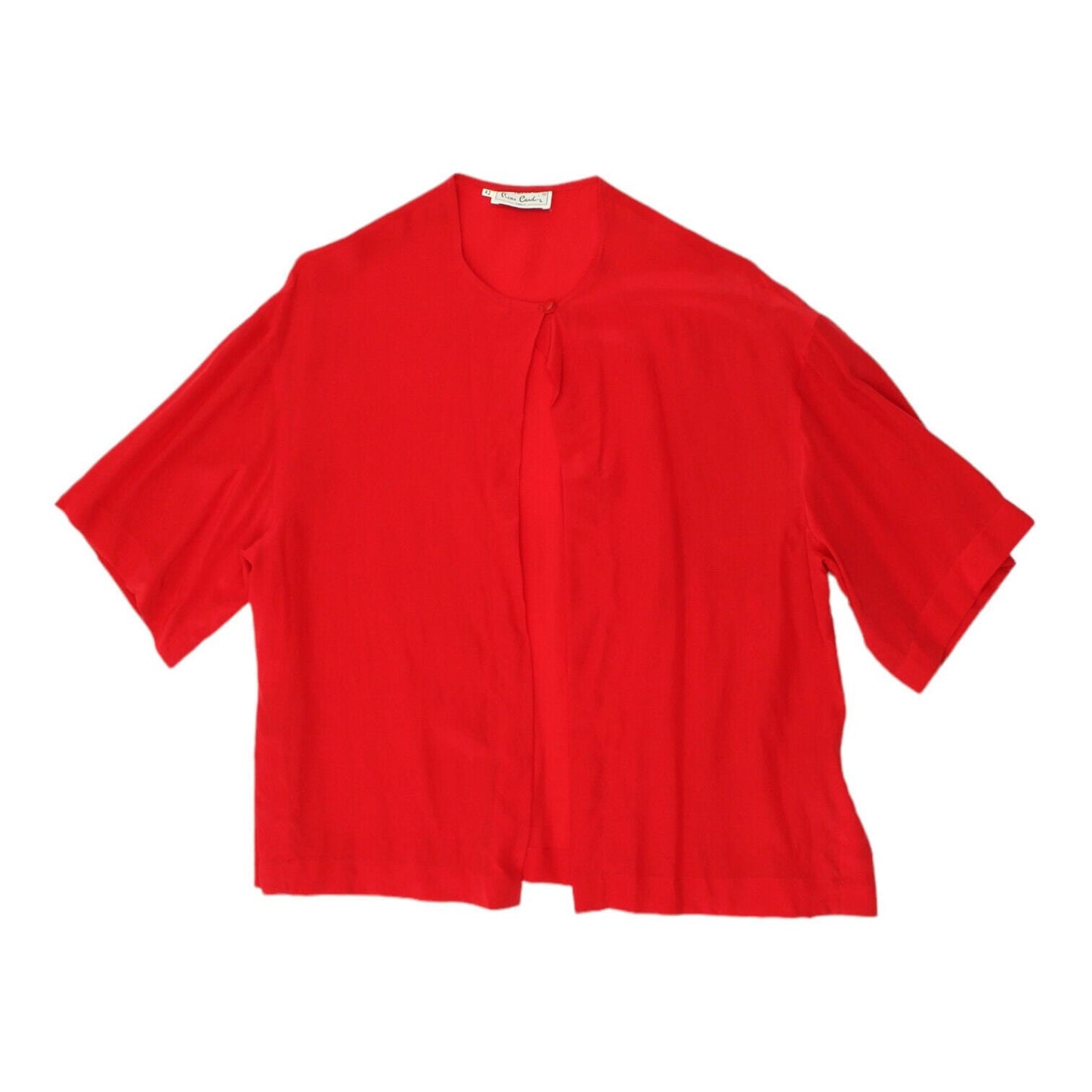 Pierre Cardin Womens Red Short Sleeve Silk Blouse Vintage High End Designer Graphic Tee – Cozy Vibes · High-Quality Print