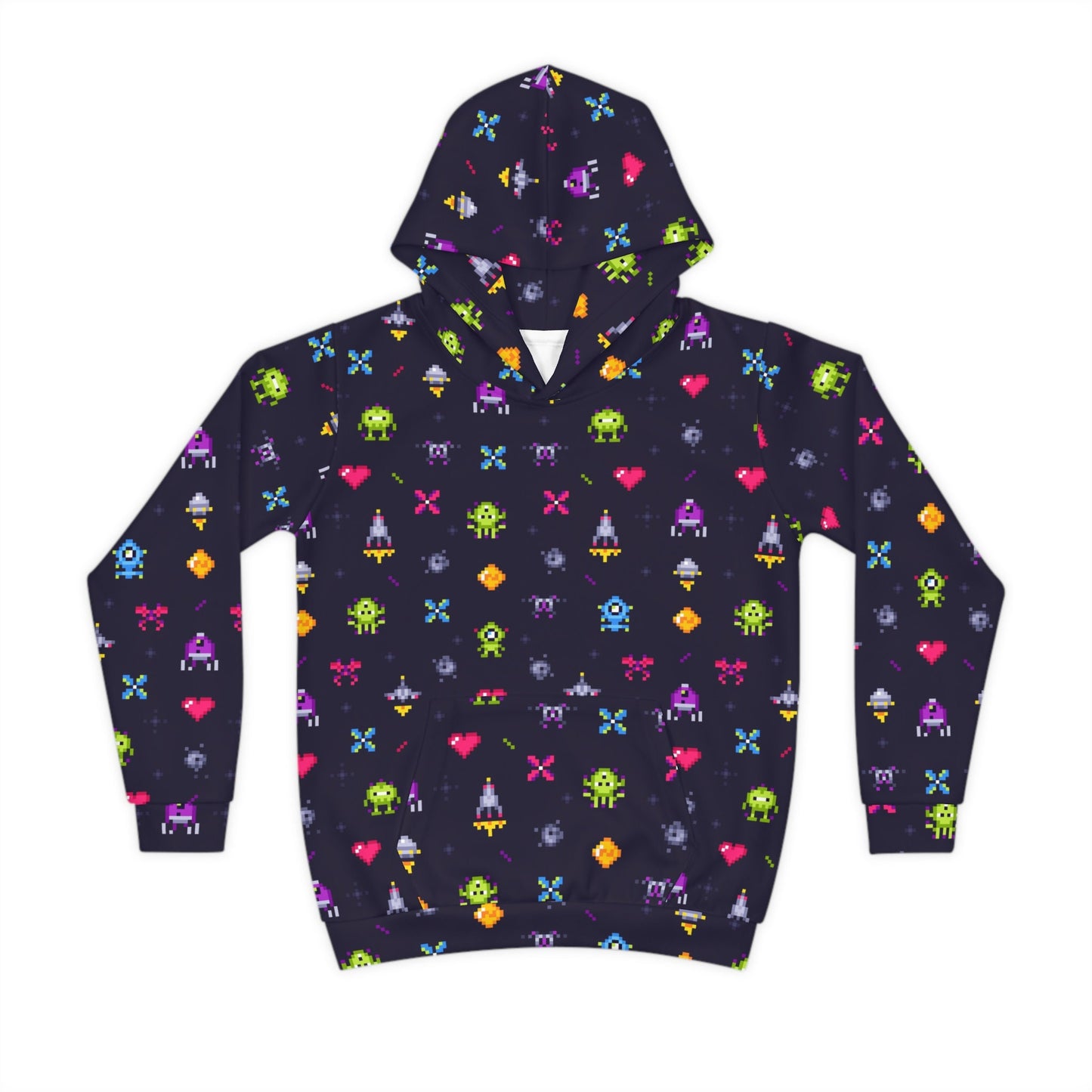 Pixel Invasion Kids Hoodie The Ultimate Alien Adventure Children39s Hoodie AOP Hoodie – Bold Style · High-Quality Print