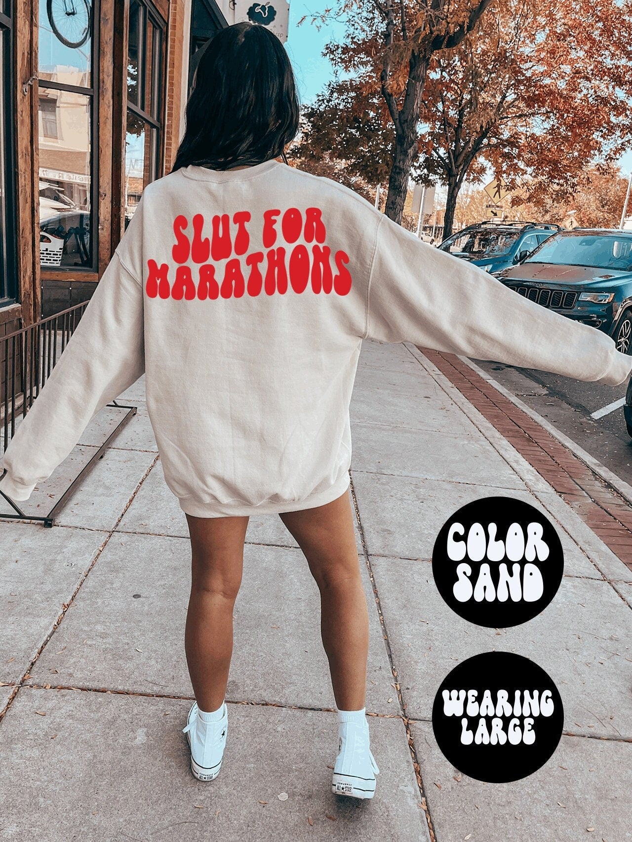 Runner Running Marathon BACK PRINT Sweatshirt Gifts Crewneck Funny Sweater Shirt Jumper Men Women Him Her Sweatshirt – Bold Style · Great Gift For Fans