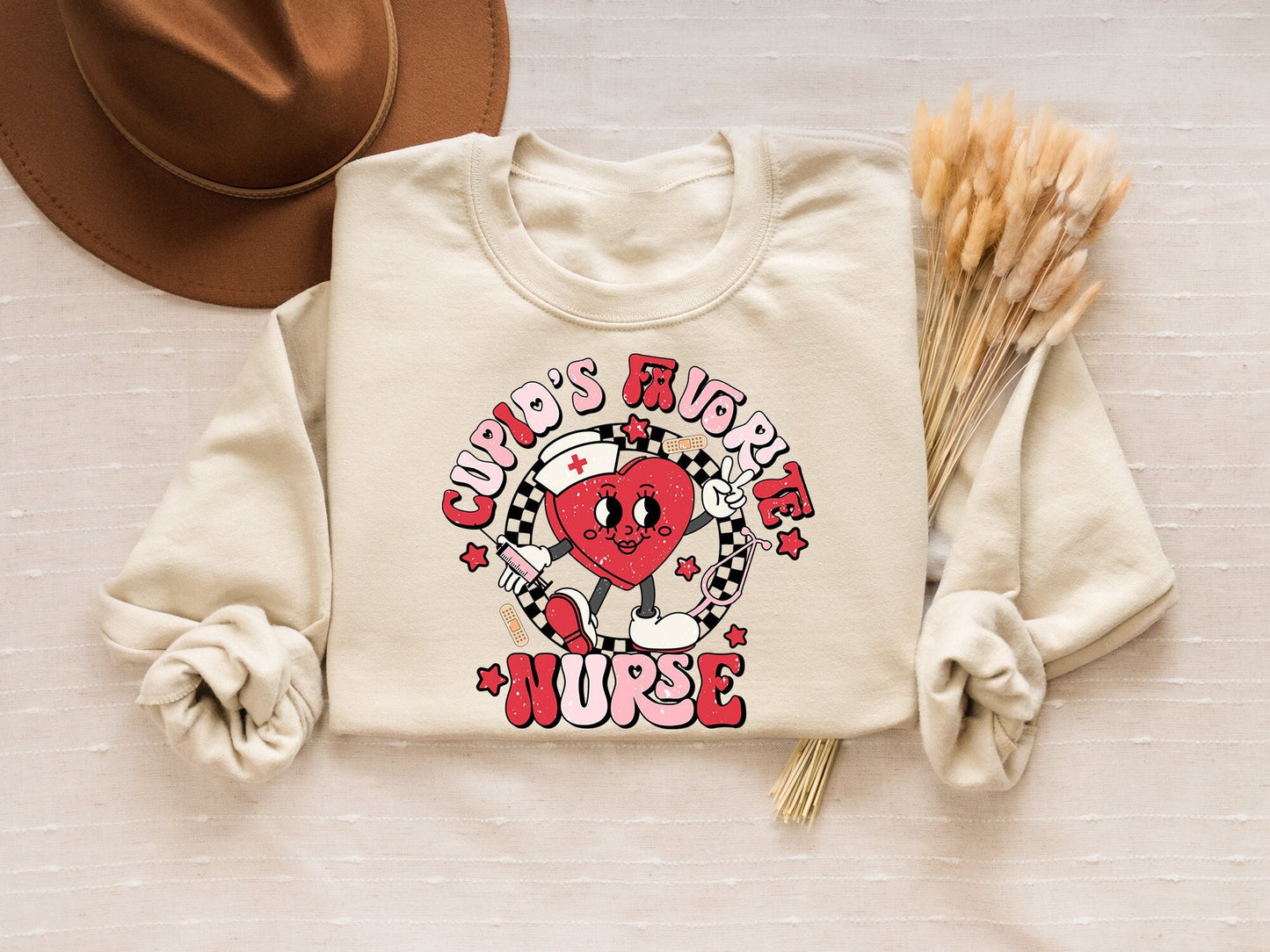 Cupid39s Favorite Nurse Sweatshirt Nurse Valentine39s Day Shirt Valentine Nurse Shirt Valentine39s Day Sweatshirt for Nurse Nurse Gift Sweatshirt – Feel-Good Design · High-Quality Print