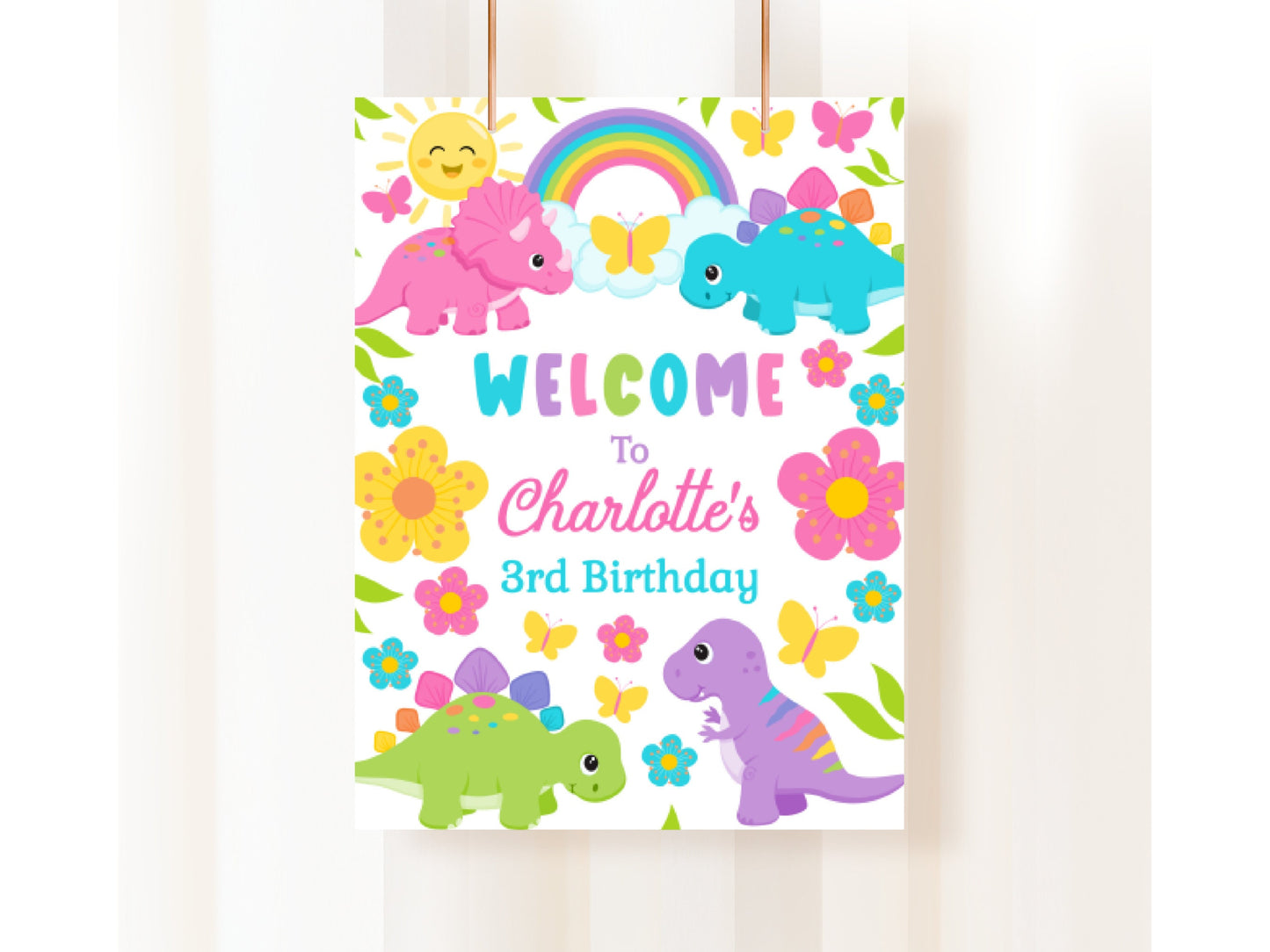 Girl Dinosaur Welcome Sign Girl Dino Party Decorations Girl Dinosaur Birthday Dinosaur Baby Shower Girl Dinosaur Party Sign Dino DIN3 Graphic Tee – Fan Favorite · Must-Have Style