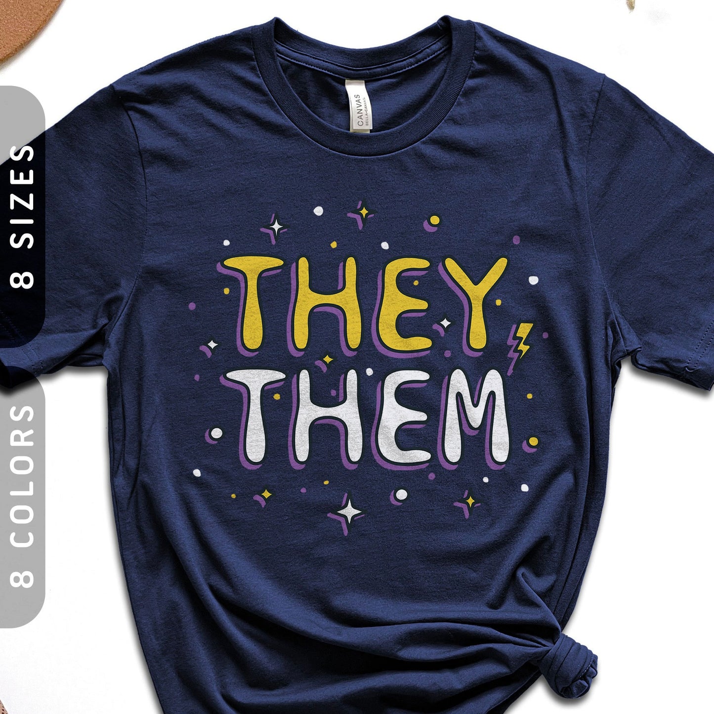 TheyThem T Shirt Nonbinary They Them Pronouns Shirt LGBT Enby Gender Neutral T Shirt LGBTQ Non Binary NB Pride Flag Outfit Graphic Tee – Everyday Comfort · High-Quality Print