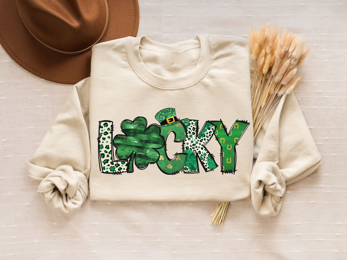 Cute Lucky Sweatshirt Funny St Patrick39s Day Sweatshirt Saint Patrick39s Day Shirt for Woman St Patrick39s Day Gift Clover Sweatshirt Sweatshirt – Easygoing Wear · Trending Graphic Apparel