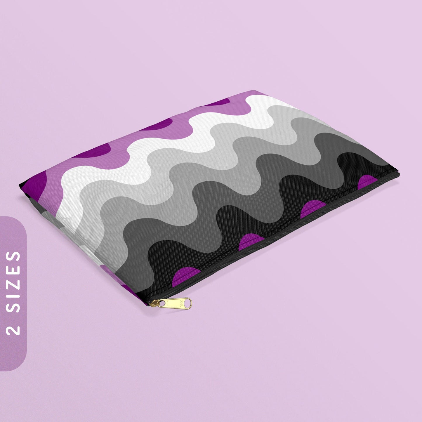 Subtle Asexual Pride Waves Accessory Pouch Asexual Zip Pouch Aroace Coin Purse Asexual Zippy Wallet Aro Ace Coin Purse With Zipper Graphic Tee – Warm & Stylish · Top Pick For Any Outfit