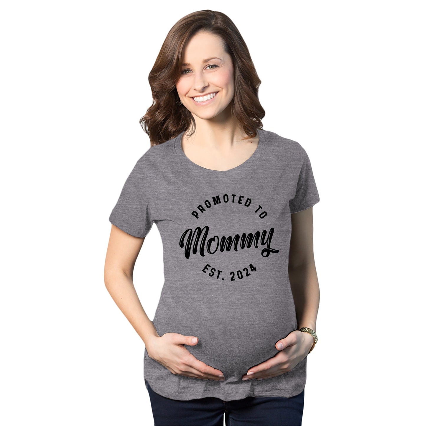 Cute Maternity Belly Shirts New Mom T Shirt Promoted To Mommy Funny Maternity Shirt EST 2024 Baby Announcement Shirt Graphic Tee – Fan Favorite · High-Quality Print