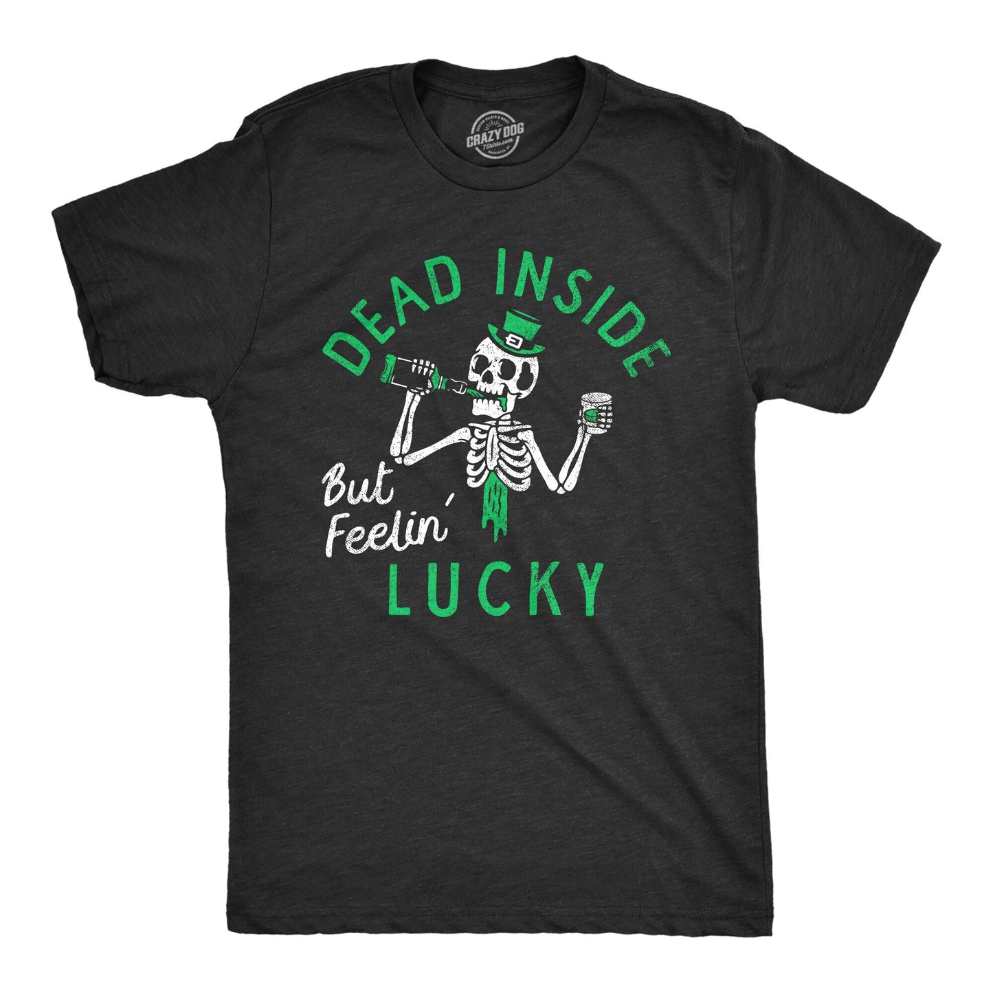 Dead Inside But Feelin39 Lucky Shirt Men Skeleton Shirt St Patricks39s Day Shirt Funny St Pattys Day Shirt Funny Shirts Dead Inside Graphic Tee – Easygoing Wear · Perfect For Daily Wear