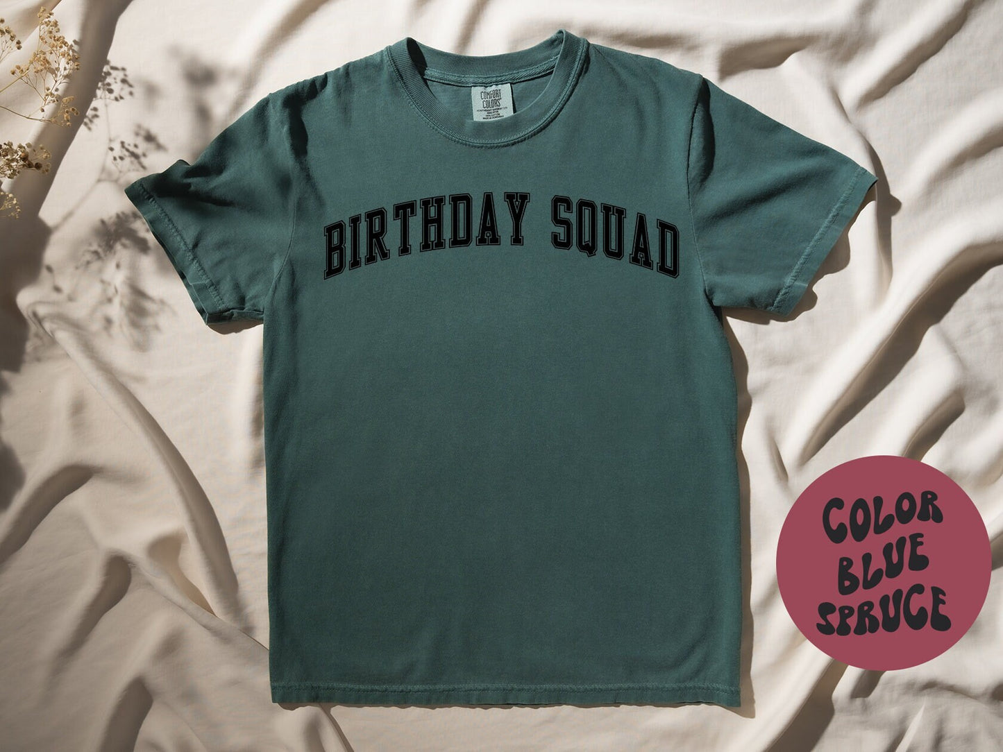 Birthday Squad Crew Group Team Party Girl Shirt Gifts COMFORT COLORS Tshirt Crew Neck Tee Crewneck Short Sleeve Men Women Graphic Tee – Warm & Stylish · Top Pick For Any Outfit