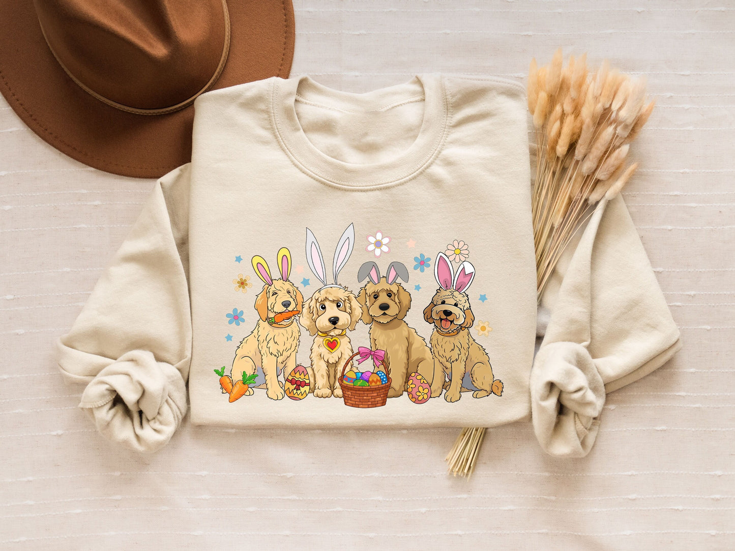 Dog Easter Sweatshirt Easter Day Golden Retriever Shirt Dog Lover Easter Sweatshirt Dog Lover Gift Golden Retriever Mom Shirt Sweatshirt – Easygoing Wear · High-Quality Print