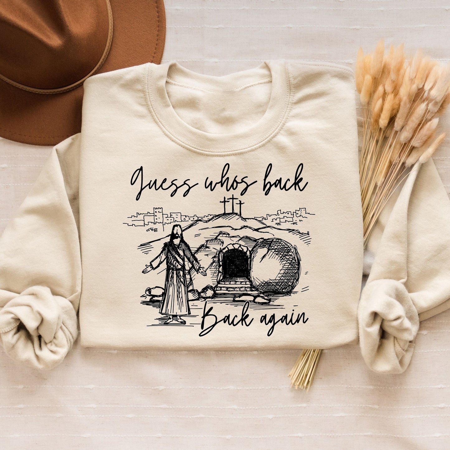 Guess Who39s Back Again Funny Jesus Shirt Retro Funny Jesus Shirt Cute Easter GiftTrendy Christian Faith Religious Graphic Tee Graphic Tee – Everyday Comfort · Trending Graphic Apparel