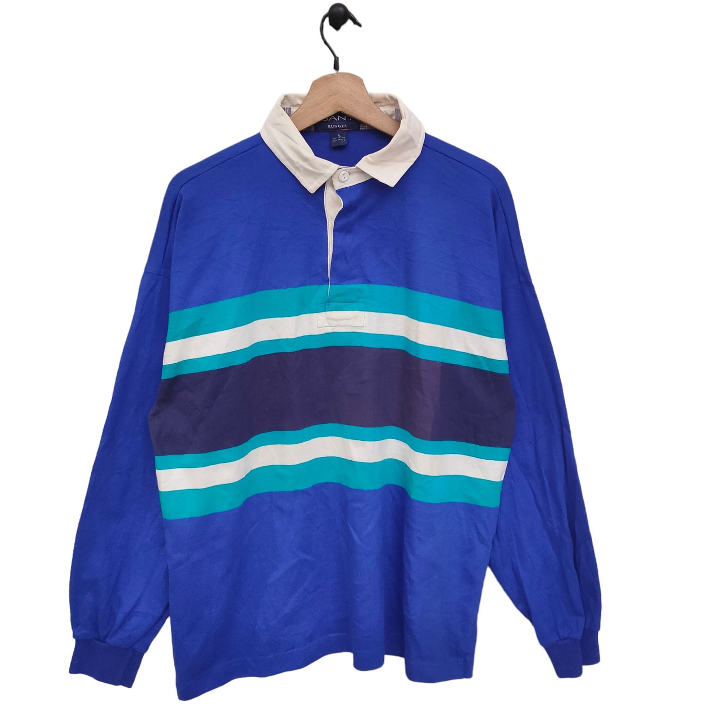 Gant Rugger Vintage Rugby Polo Shirt Stripes Shirt Blue Green Vtg 90s Top Tee Longsleeve T shirt Street Fashion Size L Large Graphic Tee – Soft Feel · Trending Graphic Apparel