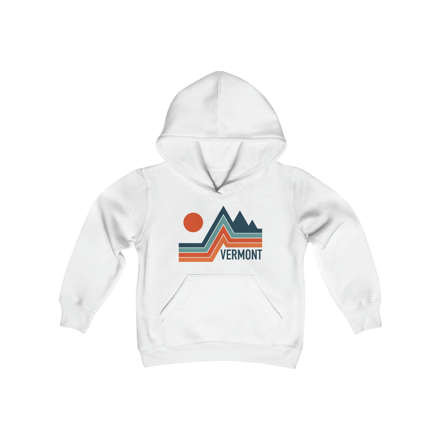Vermont Youth Hoodie Retro Mountain Vermont Youth Sweatshirt Personalization Available Hoodie – Everyday Comfort · Trending Graphic Apparel