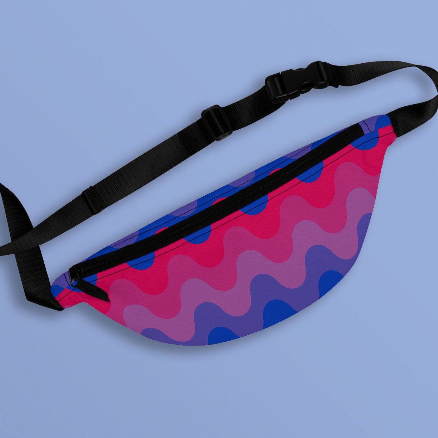 Subtle Bisexual Pride Waves Fanny Pack LGBTQ Bi Pride Flag Belt Bag All Over Print Waist Bag Bum Bag Hip Bag Crossbody Bag Tote Bag – Bold Style · Perfect For Daily Wear