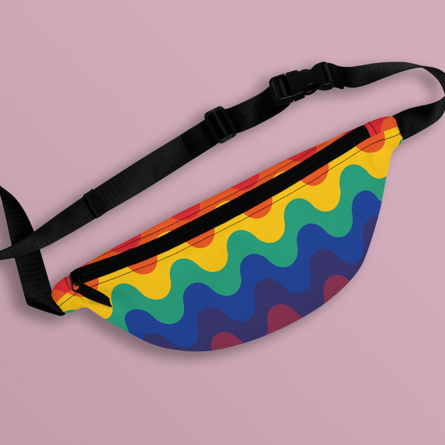 Subtle Rainbow Pride Waves Fanny Pack LGBTQ Rainbow Pride Flag Belt Bag All Over Print Waist Bag Bum Bag Hip Bag Crossbody Bag Tote Bag – Warm & Stylish · Top Pick For Any Outfit