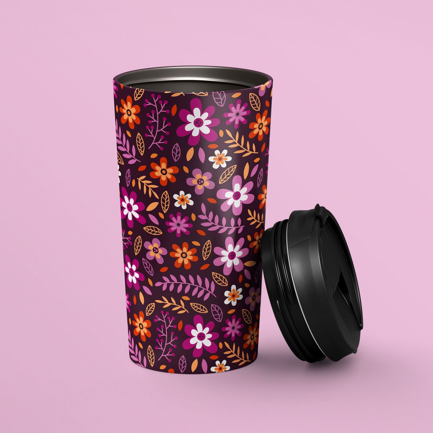 Subtle Lesbian Pride Flowers Travel Mug Stainless Steel Lesbian Tumbler Lesbian Pride Flag To Go Cup Insulated LGBTQ Thermos Graphic Tee – Feel-Good Design · Trending Graphic Apparel