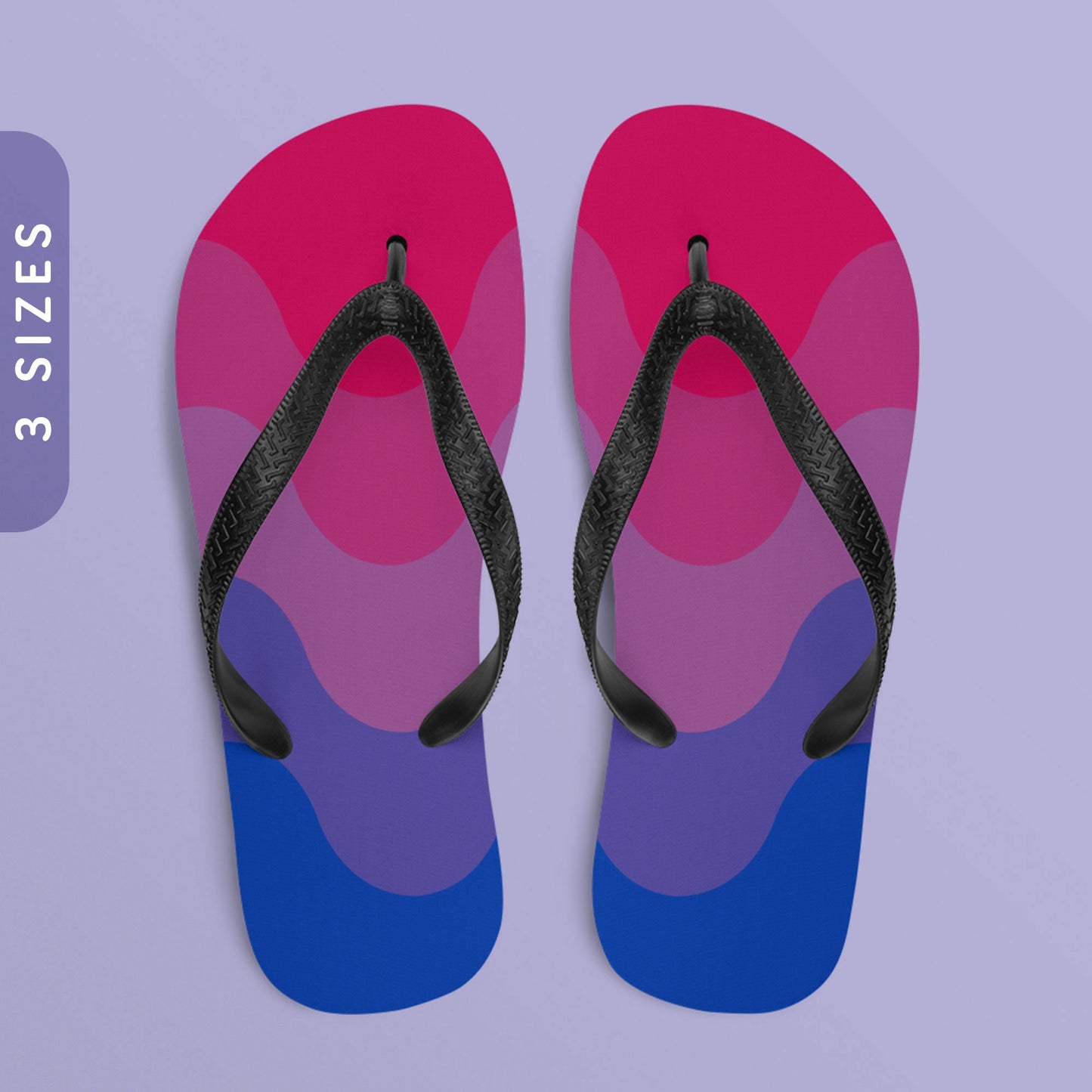 Subtle Bisexual Pride Waves Flip Flops All Over Print Beach Sandals Bisexual Pride Flag Color Flip Flops Bi Pride Flip Flops Graphic Tee – Fan Favorite · Trending Graphic Apparel