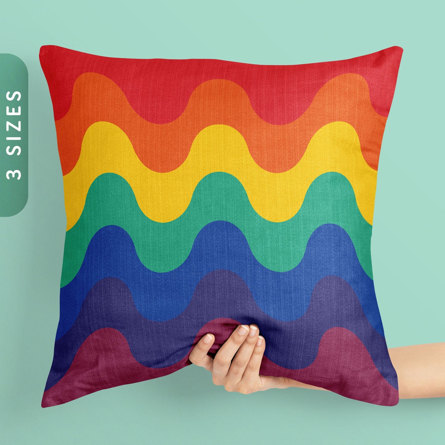 Subtle LGBTQ Pride Waves Pillow Case Insert All Over Throw Pillow Pride Cushion Cover LGBTQ Rainbow Pride Flag Color Pillow Cover Graphic Tee – Fan Favorite · High-Quality Print