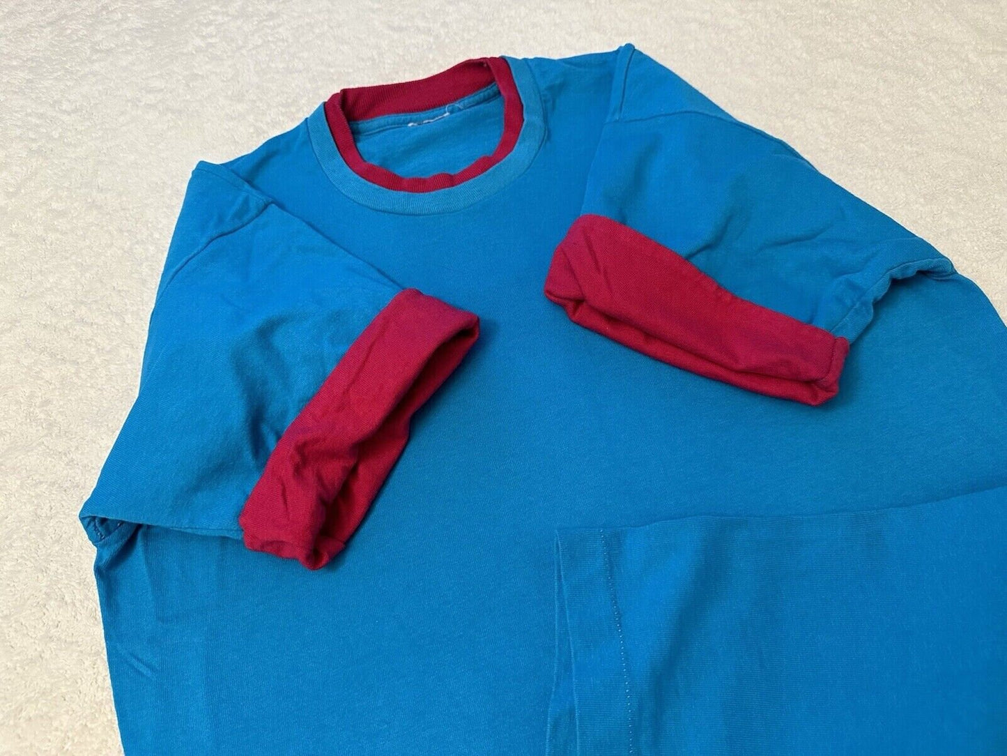 Vintage 1990s 90s Two Tone Double Collar Blank Fruit Of the Loom T Shirt M L Graphic Tee – Fan Favorite · Perfect For Daily Wear