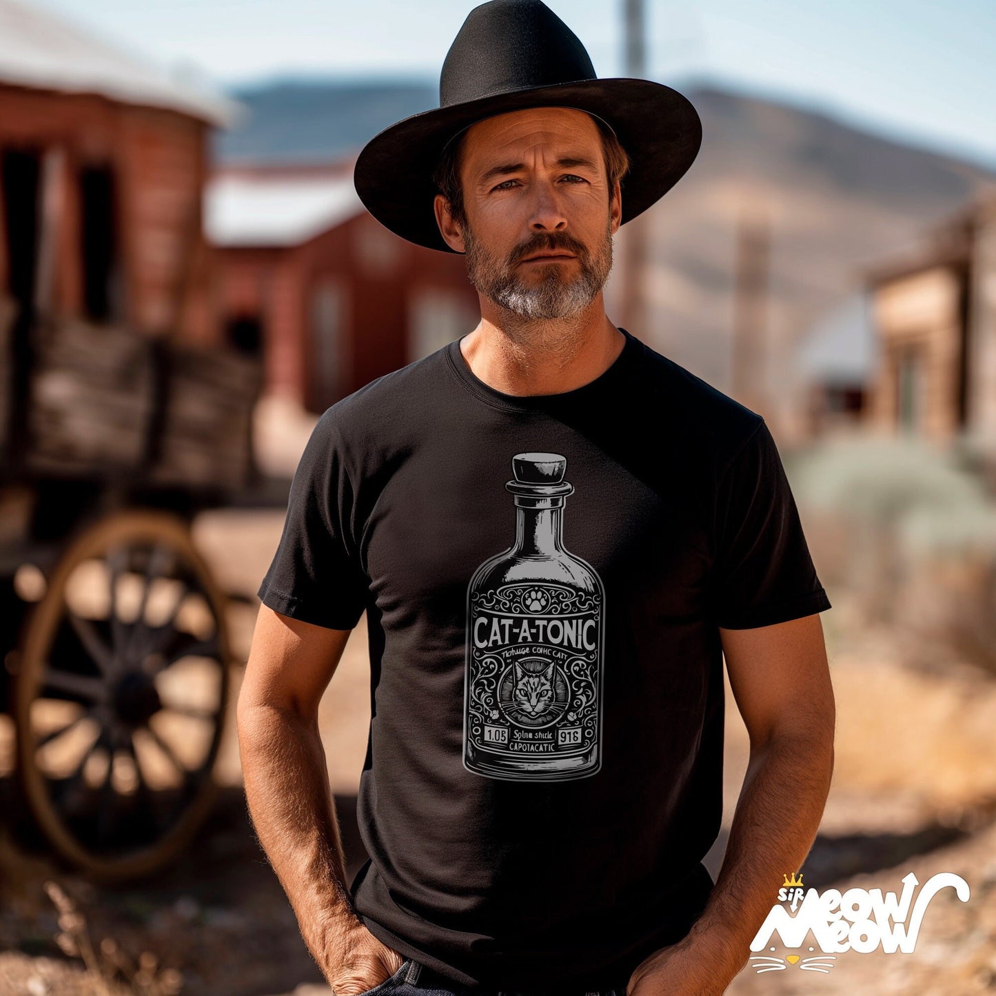 Cat A Tonic T Shirt Vintage Bottle Graphic Tee Funny Cat Lover Top Cat Pun Shirt Purrfect Gift Idea Graphic Tee – Soft Feel · Great Gift For Fans