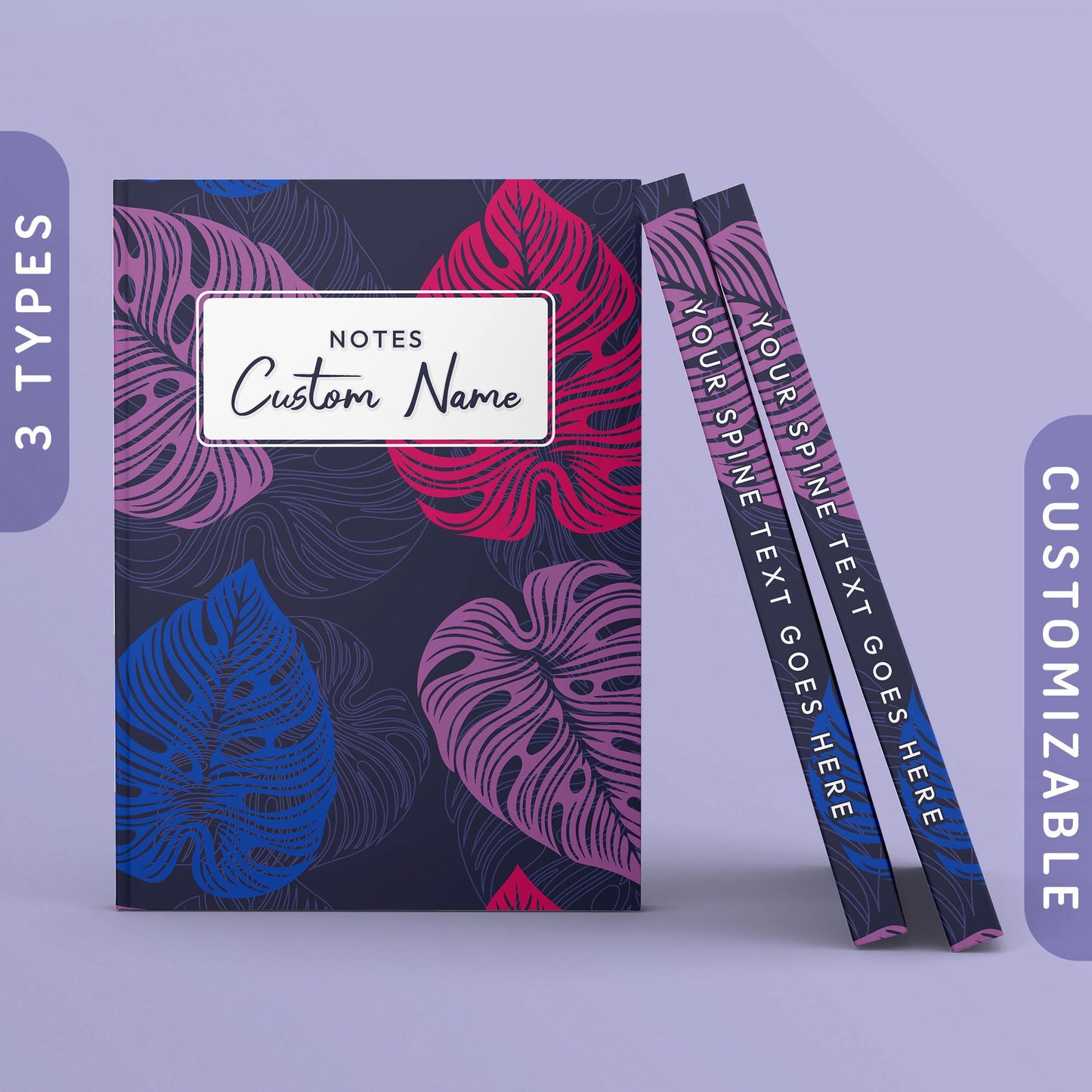 Personalized Subtle Bisexual Journal Bi Pride Flag Monstera Plant Sketchbook Customizable Hardcover Notebook Custom Name Text Graphic Tee – Fan Favorite · Great Gift For Fans