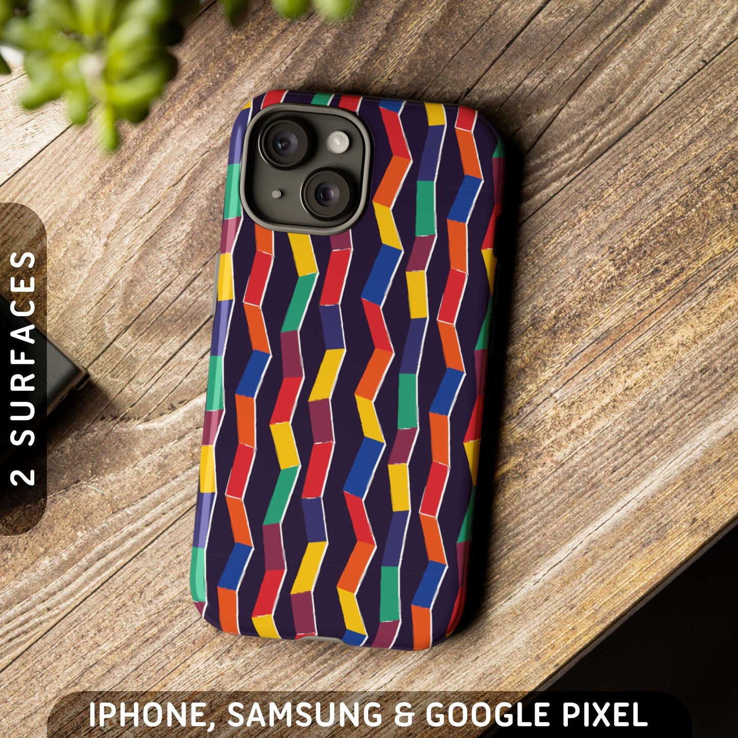 Subtle LGBTQ Rainbow Zigzag Tough Case iPhone 16 Pro Max Plus 15 14 13 12 11 Samsung S24 S23 S22 S21 Google Pixel 9 8 7 6 5 Phone Graphic Tee – Aesthetic Look · Trending Graphic Apparel