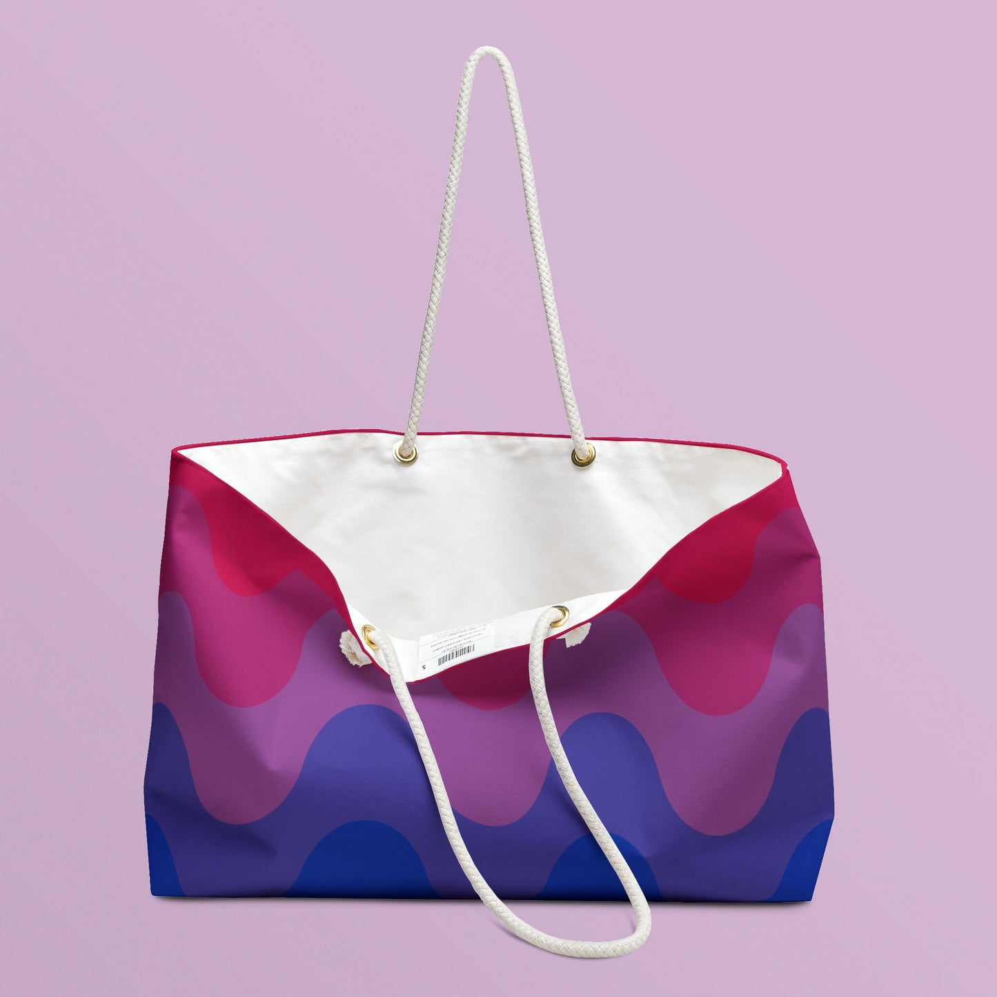 Subtle Bisexual Pride Waves Weekender Bag All Over Print Oversized Beach Bag Bisexual Pride Shopping Bag Bi Pride Flag Accessories Bag Tote Bag – Premium Graphic · Must-Have Style