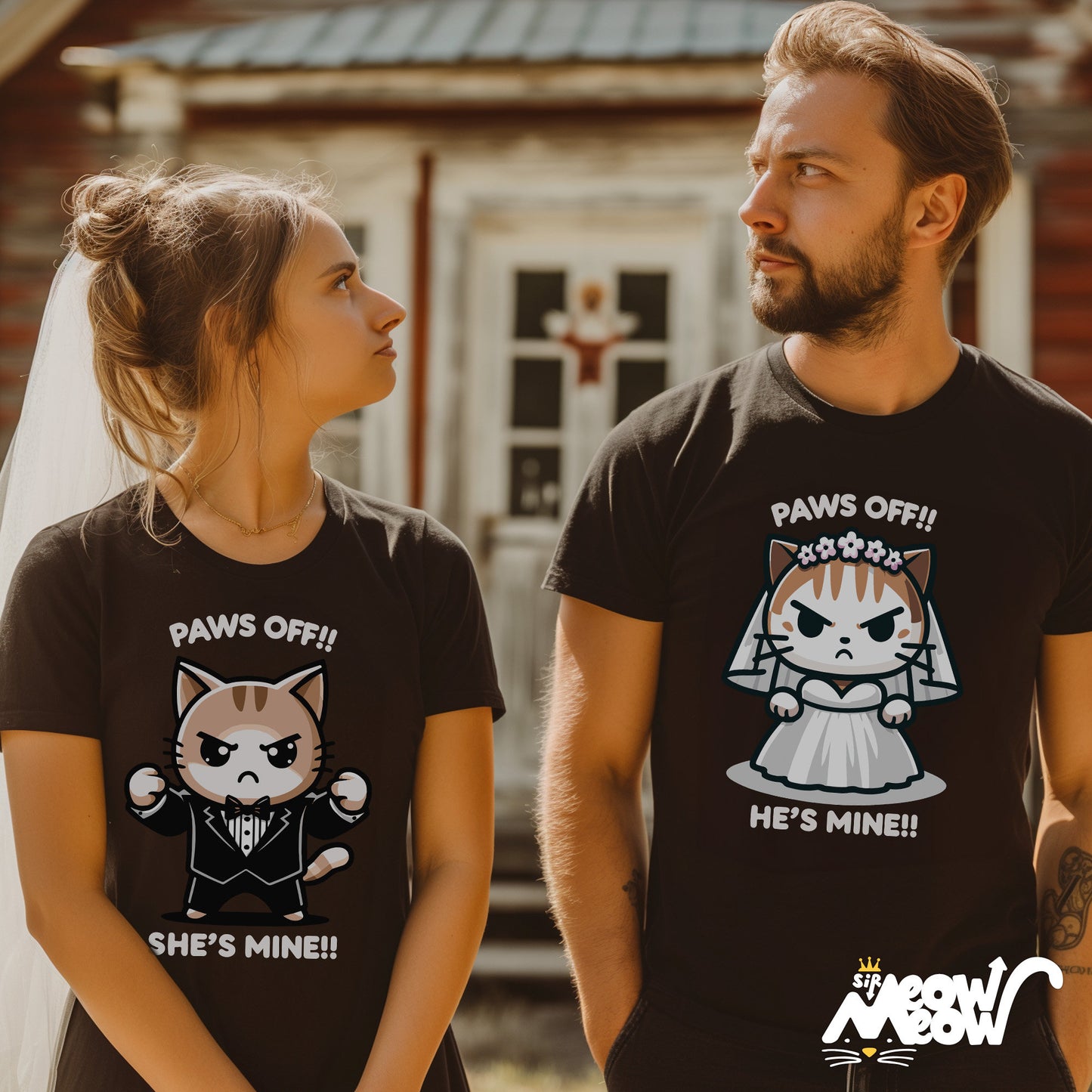 Paws Off Bride Groom Cat T Shirts Funny Wedding Apparel Choice of Bride or Groom Design Graphic Tee – Bold Style · Trending Graphic Apparel