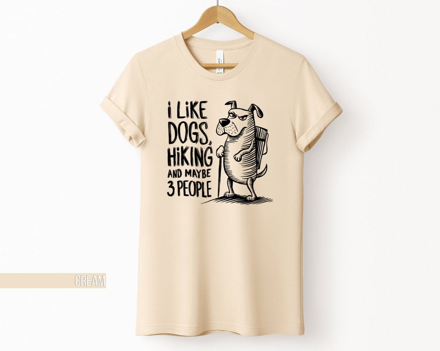 Funny Dog Hiking T Shirt I Like Dogs Hiking and Maybe 3 People Tee Funny Dog Lover Shirt Sarcasm Humor Gift for Hikers and Friends Graphic Tee – Soft Feel · Perfect For Daily Wear