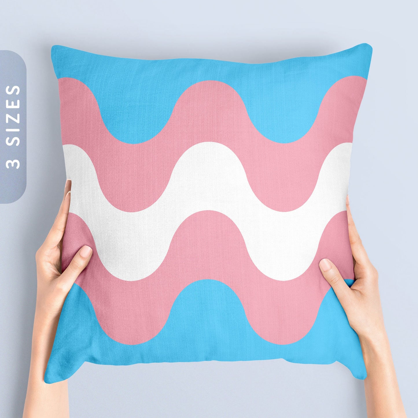 Subtle Trans Pride Waves Pillow Case Insert All Over Throw Pillow Pride Cushion Cover LGBT Transgender Pride Flag Color Pillow Cover Graphic Tee – Soft Feel · Perfect For Daily Wear