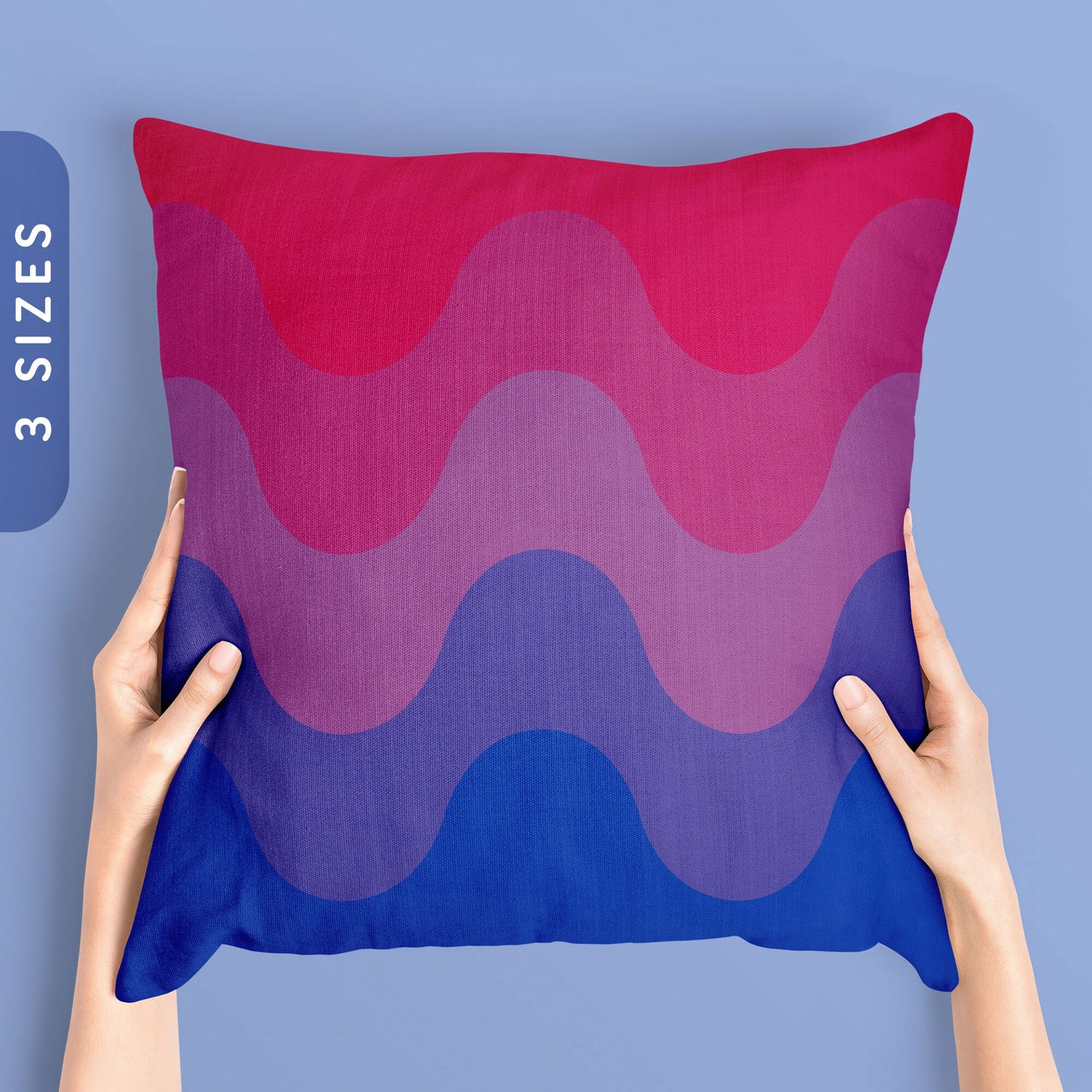 Subtle Bisexual Pride Waves Pillow Case Insert All Over Throw Pillow Pride Cushion Cover LGBTQ Bi Pride Flag Color Pillow Cover Graphic Tee – Feel-Good Design · Perfect For Daily Wear