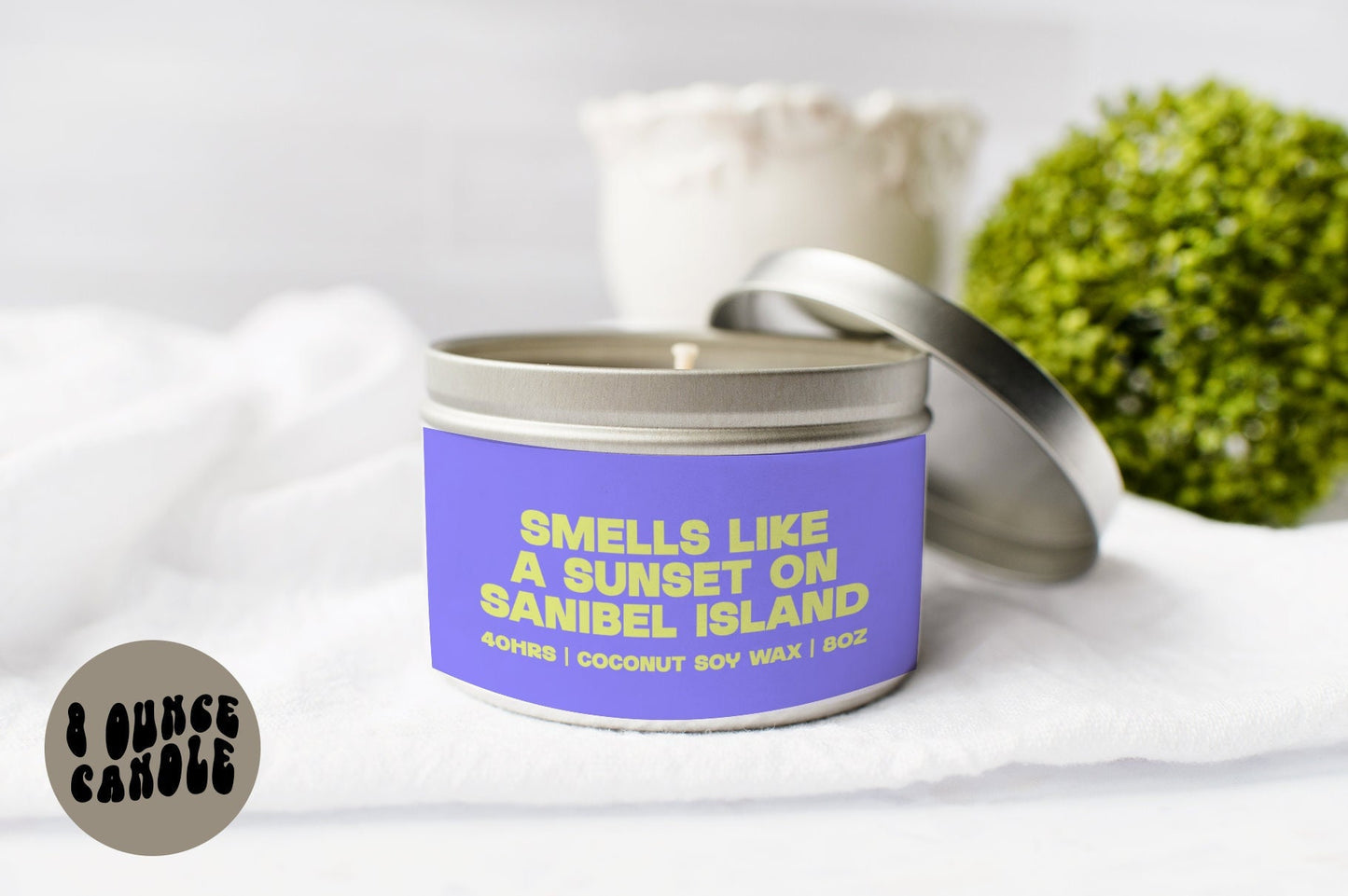 Sanibel Island Florida Candle Gifts Tin Coconut Soy Wax Scented Aromatherapy Vanilla Coffee Home Office Decor Graphic Tee – Premium Graphic · Trending Graphic Apparel
