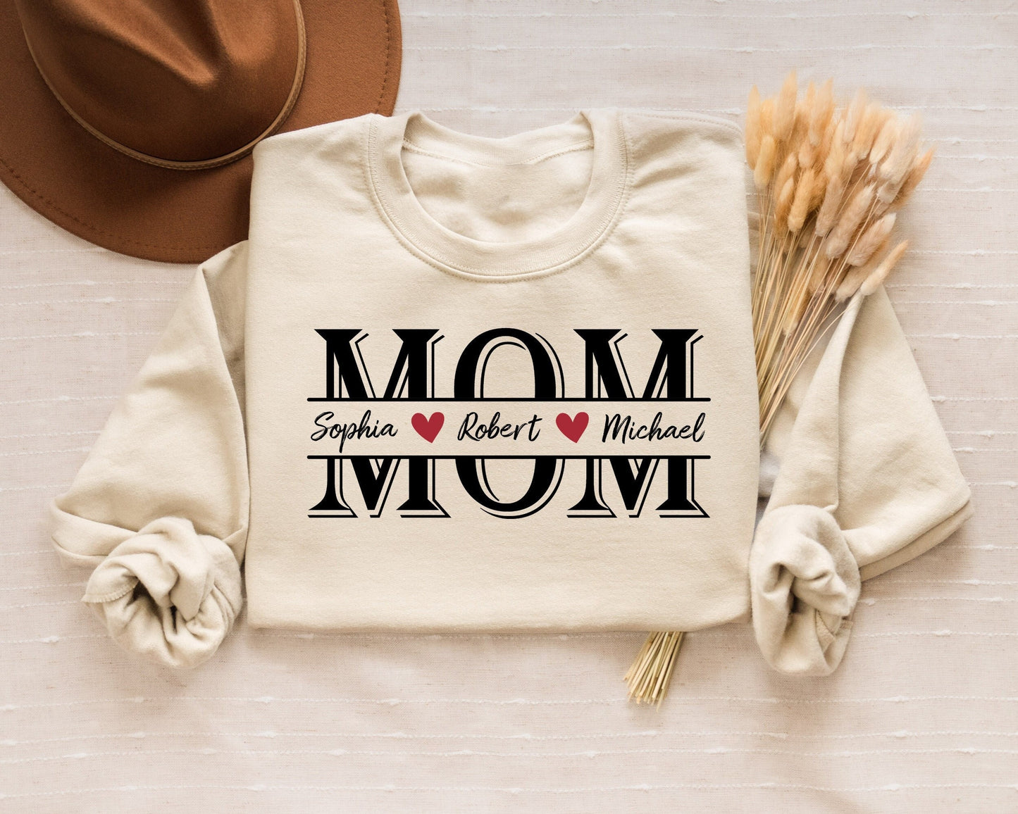 Custom Mom Sweatshirt With Kids Name On Sleeve For Mom Sweater For Mother39s Day Personalized Mom Hoodie Mom Sweater Mum Gift New Mom Gift Hoodie – Fan Favorite · Great Gift For Fans