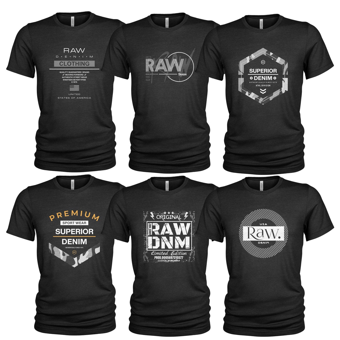 Raw Denim Ultimate T Shirt Pack of 6 for Men Graphic Tee – Everyday Comfort · Top Pick For Any Outfit