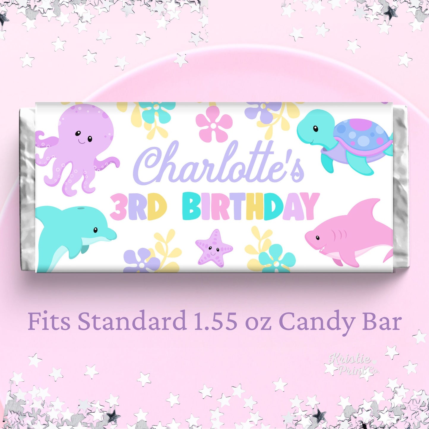 Under the Sea Birthday Favor Candy Bar Wrappers Ocean Birthday Party Girl 3rd Birthday Sea Creatures Party Under The Sea Favors UNDE2 Graphic Tee – Bold Style · High-Quality Print
