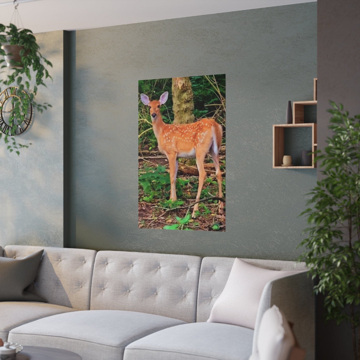 Deer Poster Nature Inspired Home Cabin RV Decor Nature Satin Photograph Gift For Animal Lover Nature Scene Wall Furnishings Graphic Tee – Everyday Comfort · Great Gift For Fans