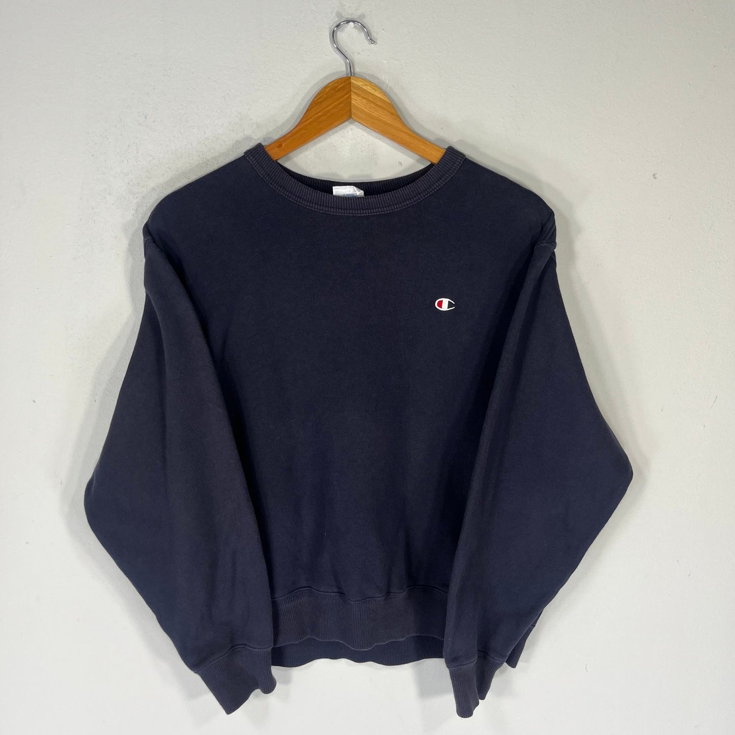 Vintage Champion Tag Champion Small Logo Embroidered Sweatshirt Crewneck Pullover Champion Logo Baggie Sweater Colour Navy Blue Size Medium Sweatshirt – Cozy Vibes · Must-Have Style
