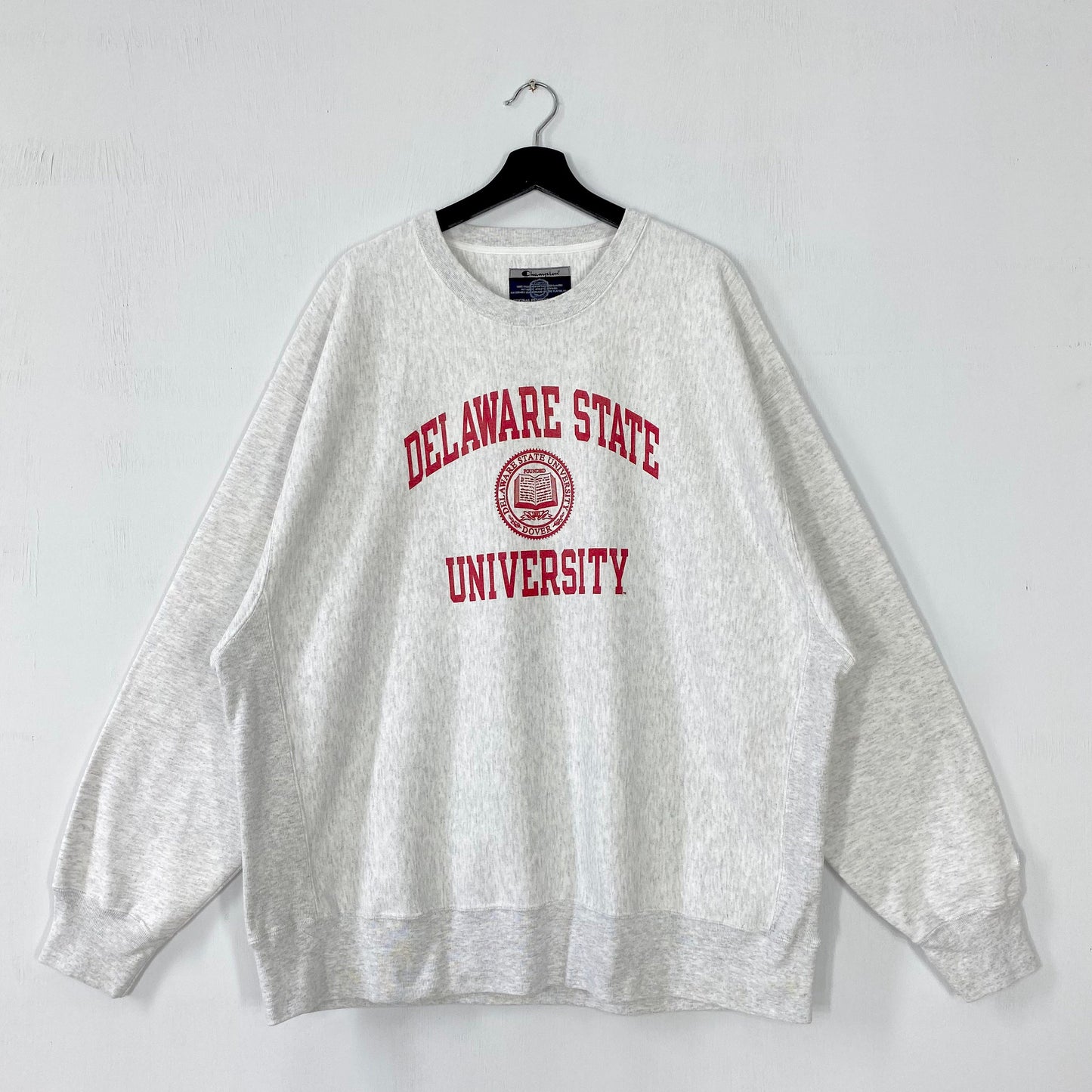 Vintage Delaware State University Sweatshirt Delaware Crewneck Delaware Sweater Pullover Delaware State Hornets Print Logo Grey XXLarge Sweatshirt – Aesthetic Look · Top Pick For Any Outfit