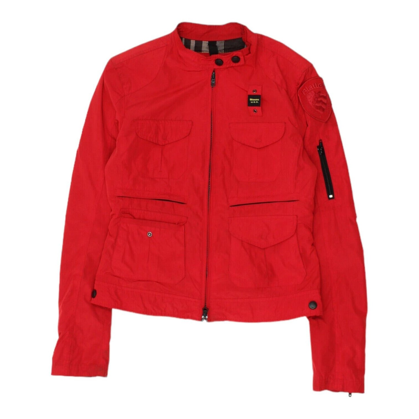 Blauer Womens Red Polyester Utility Jacket Vintage High End Designer Coat VTG Graphic Tee – Feel-Good Design · Top Pick For Any Outfit