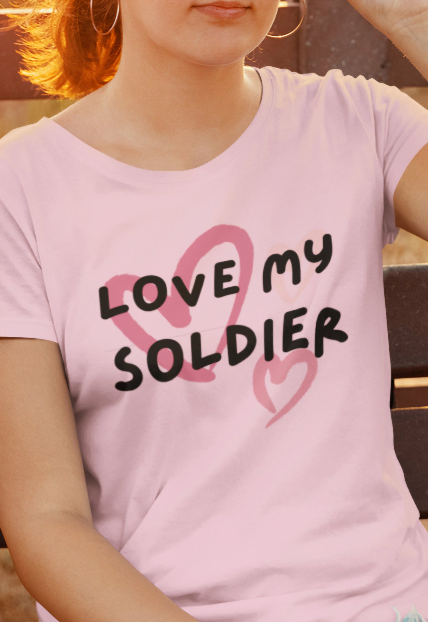 Ladies Military Shirt T Shirt Love My Soldier Gift For Military Mother Spouse Woman Wife Unisex Garment Dyed Tee Show Support Graphic Tee – Easygoing Wear · Perfect For Daily Wear