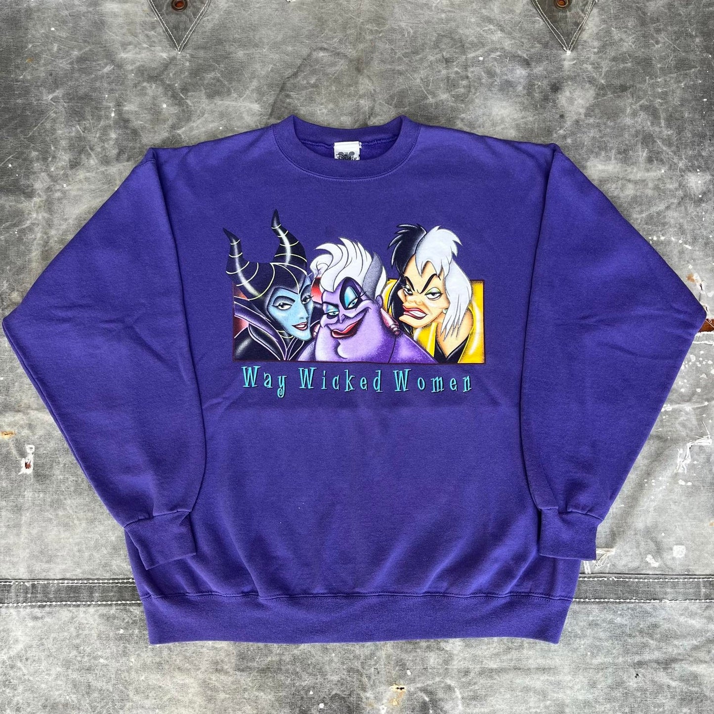 Vintage Way Wicked Women Disney Villains Sweatshirt Sweatshirt – Easygoing Wear · Trending Graphic Apparel