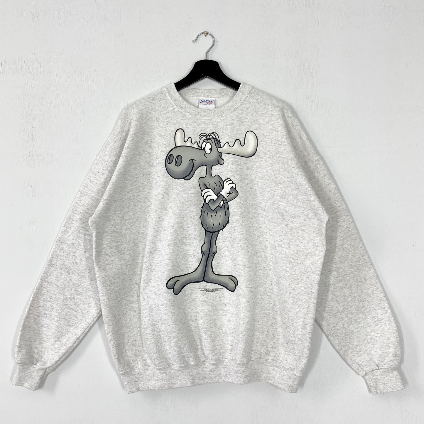 Vintage 90s Adventures of Rocky and Bullwinkle Sweatshirt Rocky Crewneck Rocky Sweater Pullover Rocky Bullwinkle Friends Print Logo XLarge Sweatshirt – Aesthetic Look · Great Gift For Fans