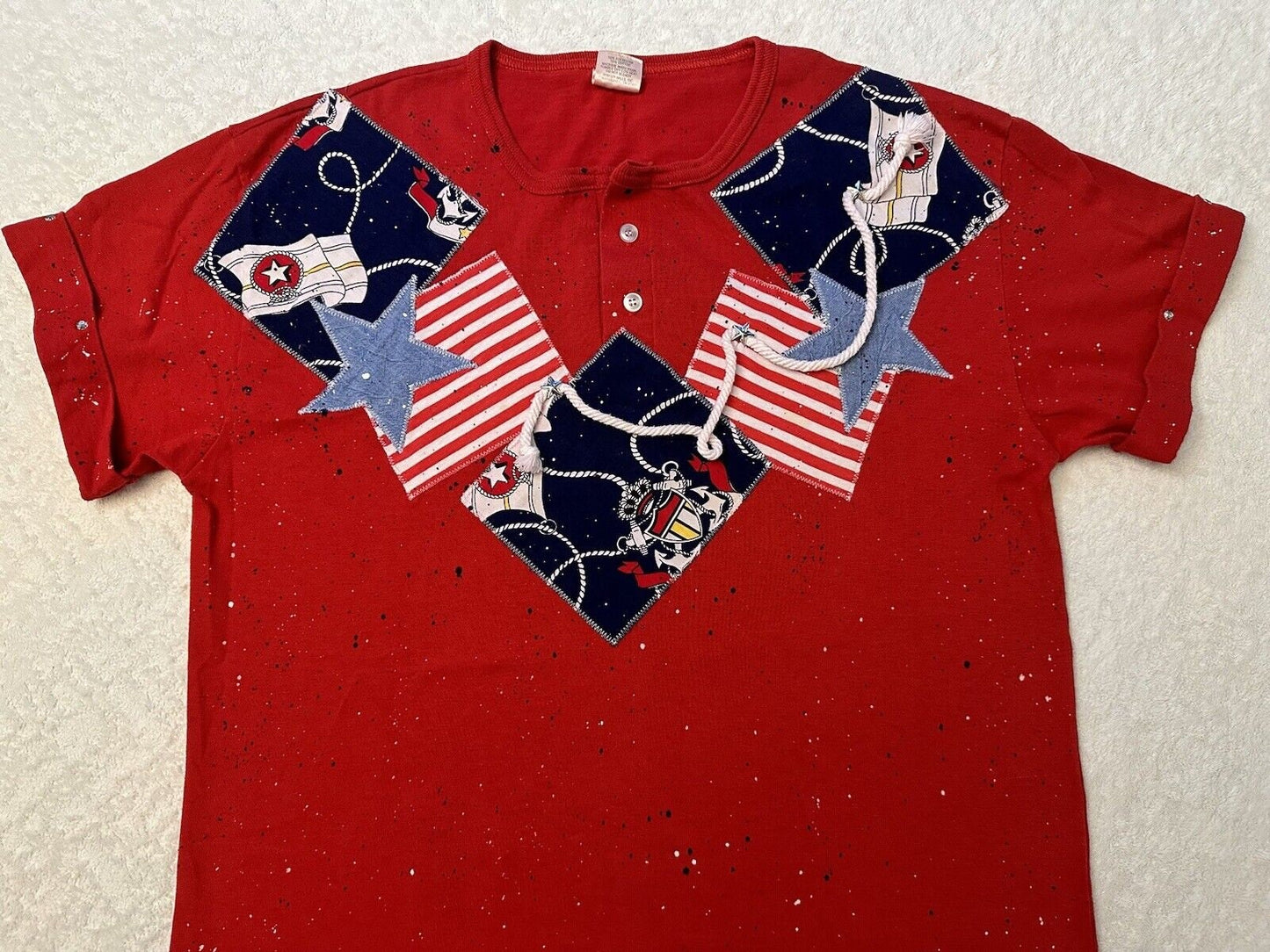 Vintage 1980s 80s USA Cowboy Americana American Flag Handmade T Shirt Womens XL Graphic Tee – Premium Graphic · Perfect For Daily Wear