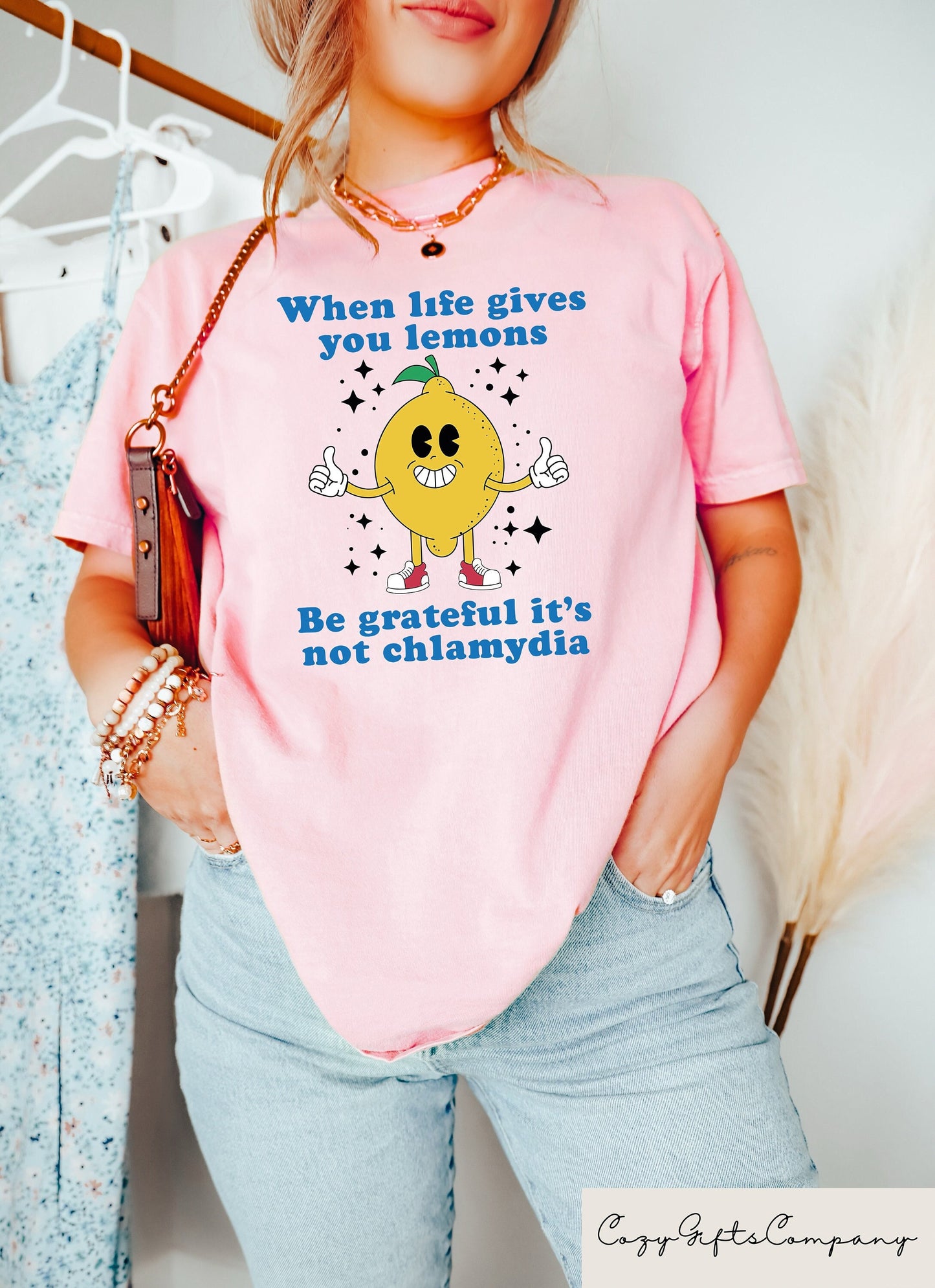 When Life Gives You Lemons Be Grateful It39s Not Chlamydia Funny Shirt Sarcastic Shirt Funny Meme Shirt Ironic Shirt Offensive T Shirt Graphic Tee – Cozy Vibes · Perfect For Daily Wear